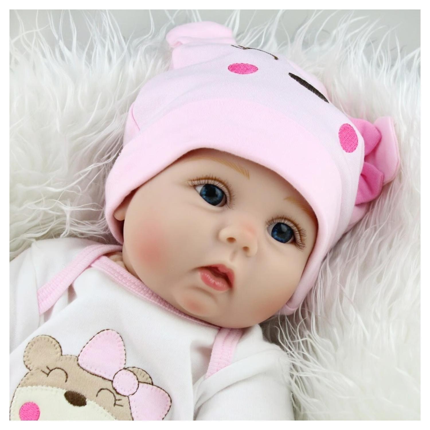 Juguete Muñeca Bebe Reborn 55cm Realista Rosado Infantil-3