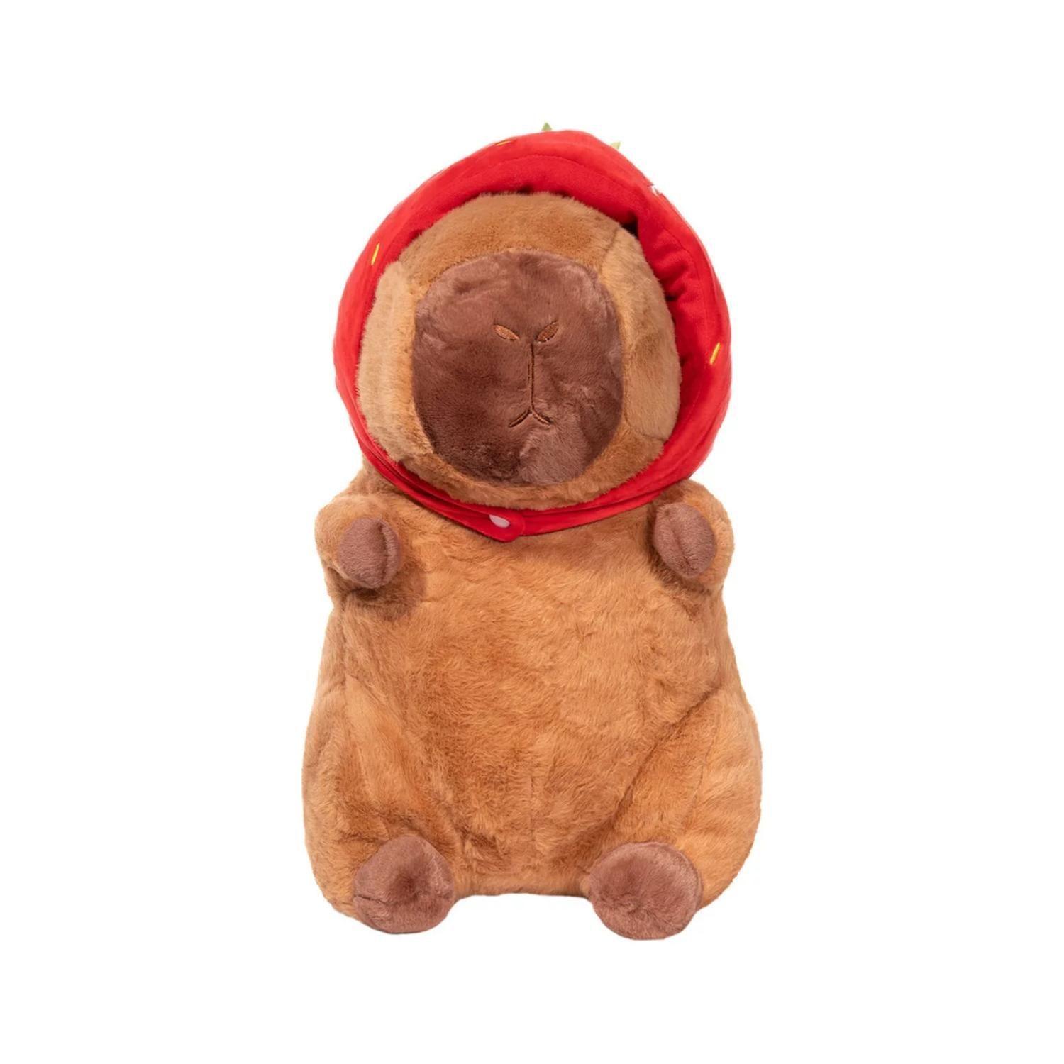 Juguete Peluche Capibara Con Gorro Frutilla 30cm Infantil-1