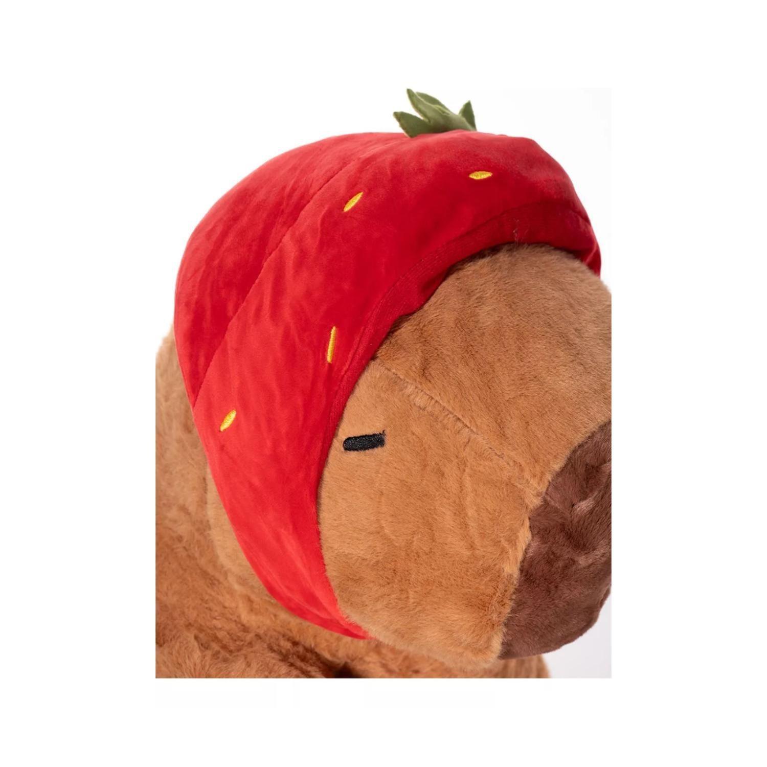 Juguete Peluche Capibara Con Gorro Frutilla 30cm Infantil-3