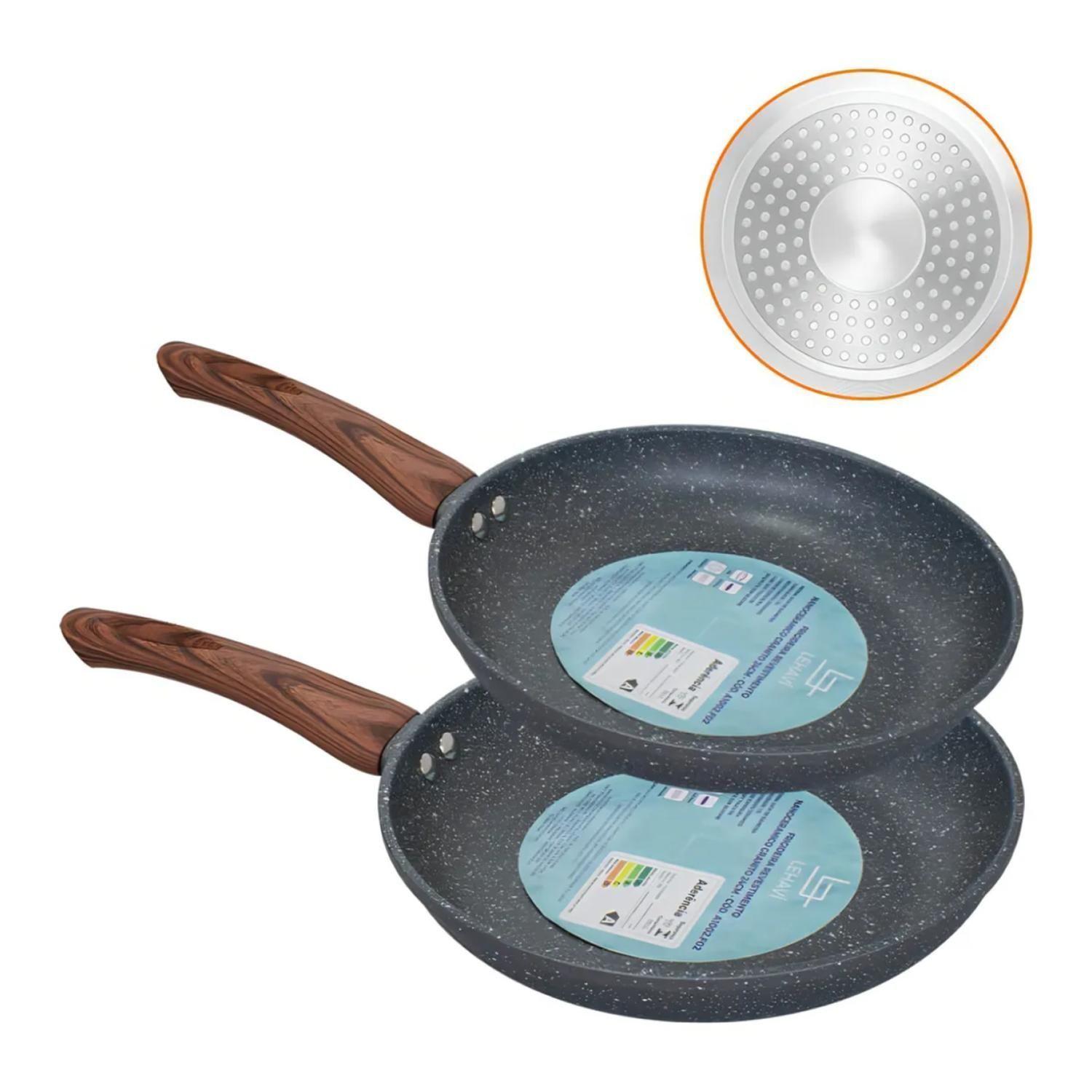 Sarten De Induccion Antiadherente 24cm Con Mango De Madera-2