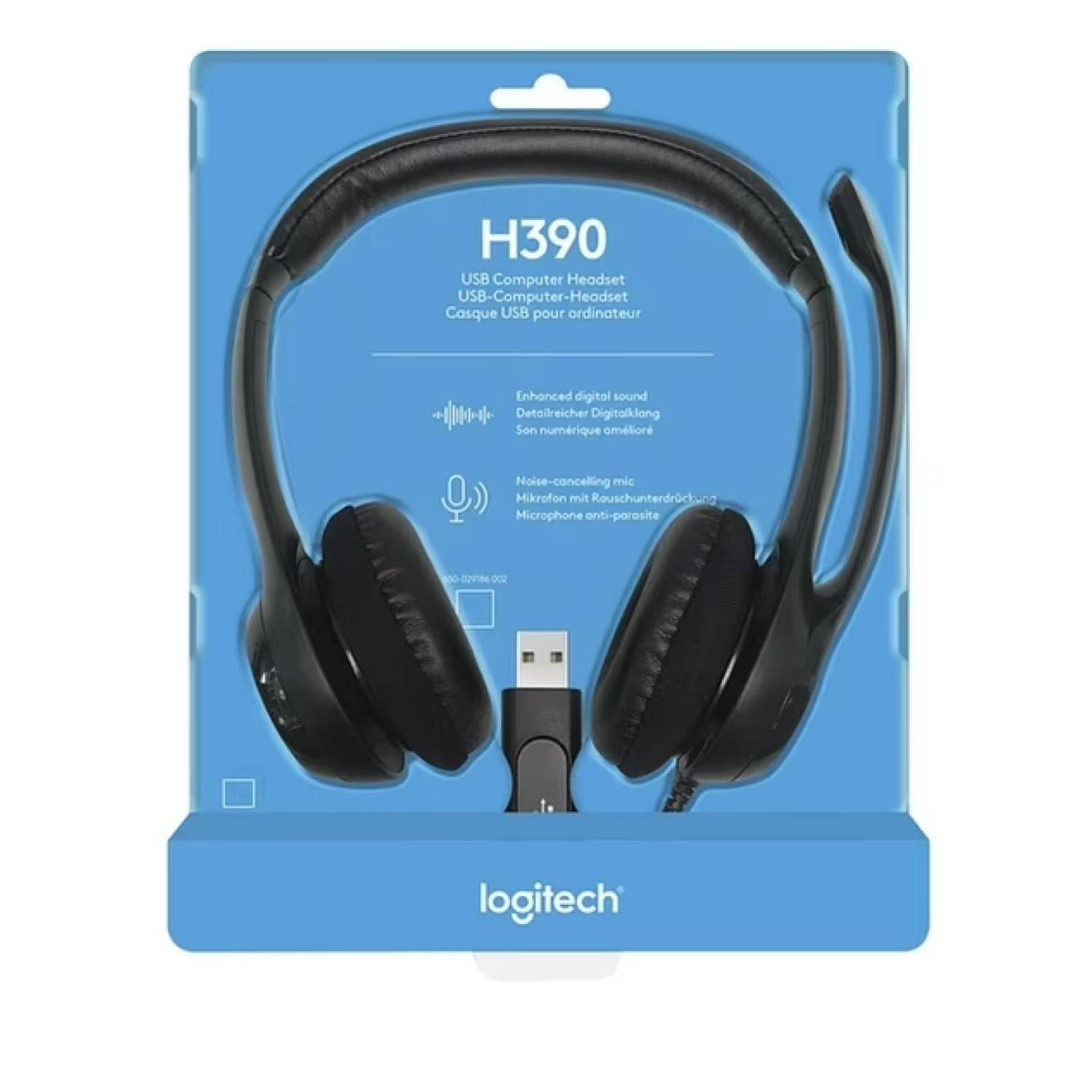 Audifono Headset Con Microfono USB H390 Negro-5