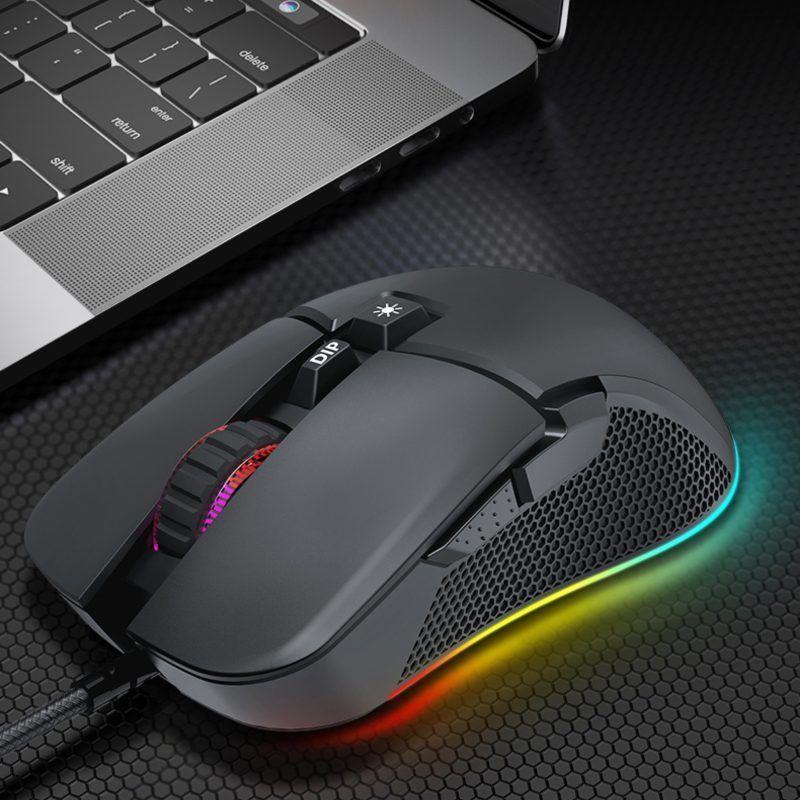 Mouse Gamer T wolf G590 Rgb 7200 Dpi 7 Botones Programables Negro-4