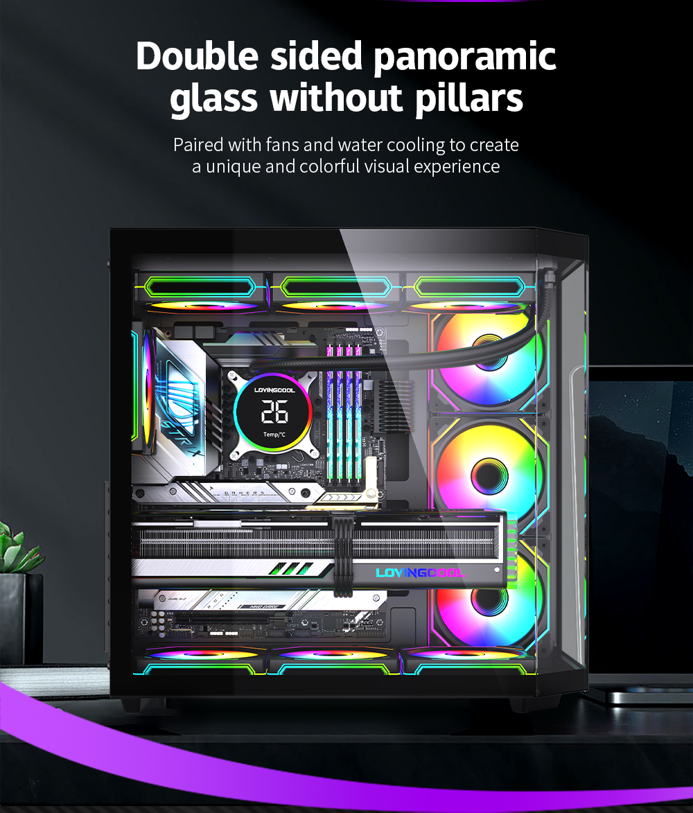 Gabinete Gamer Mid tower Atx Rgb Vidrio Templado Max 10 Fan Blanco-2