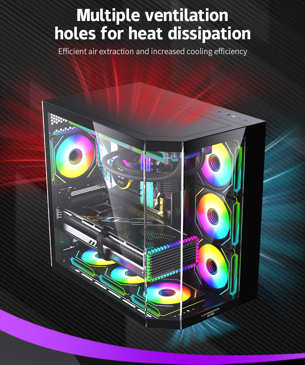 Gabinete Gamer Mid tower Atx Rgb Vidrio Templado Max 10 Fan Blanco-6