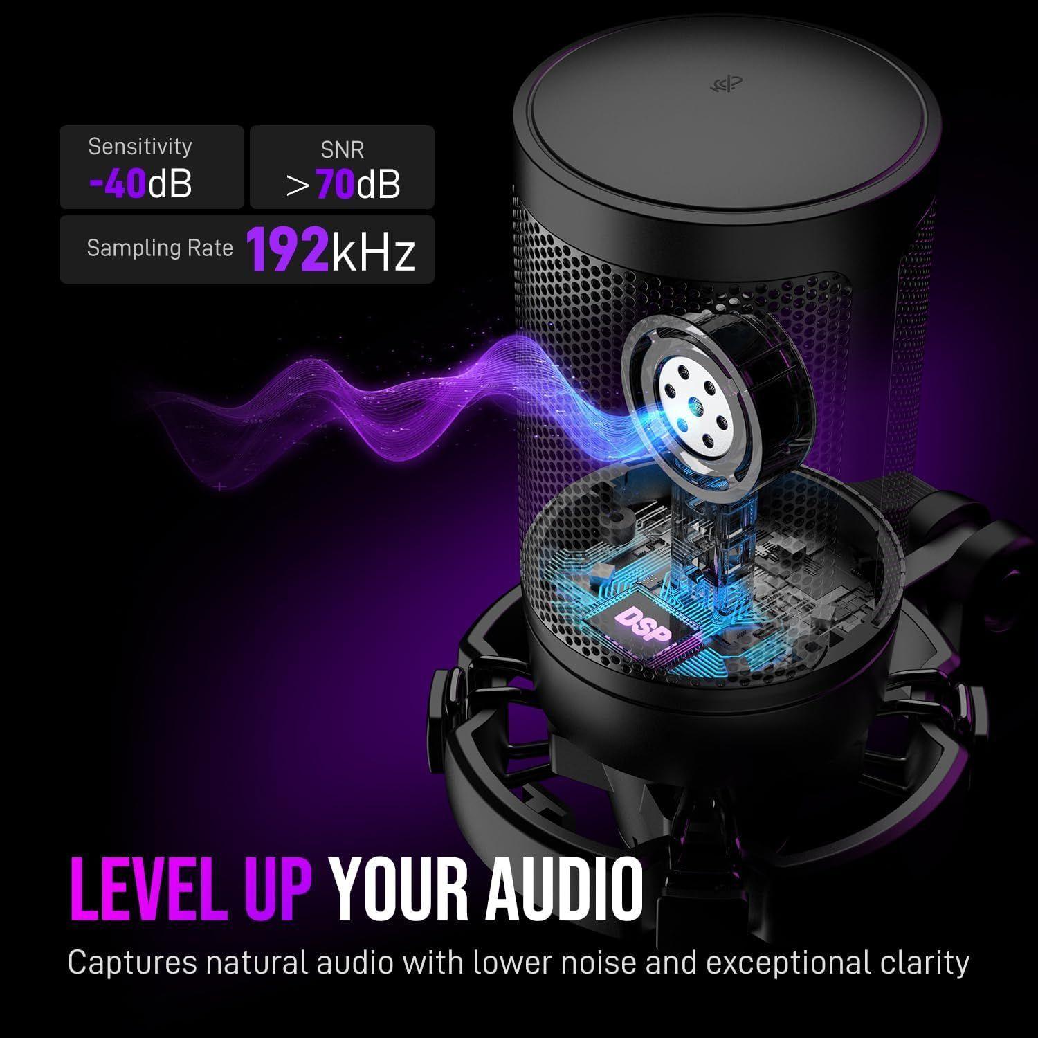 Micrófono FIFINE AmpliGame A6V RGB – USB Condensador para Streaming, Gaming -5