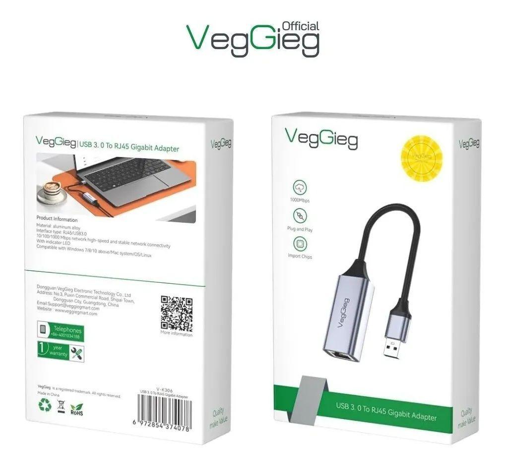 Adaptador USB TIPO C 3 0 a LAN RJ45 1000Mbps VegGieg Conectividad estable velocidad m xima-2