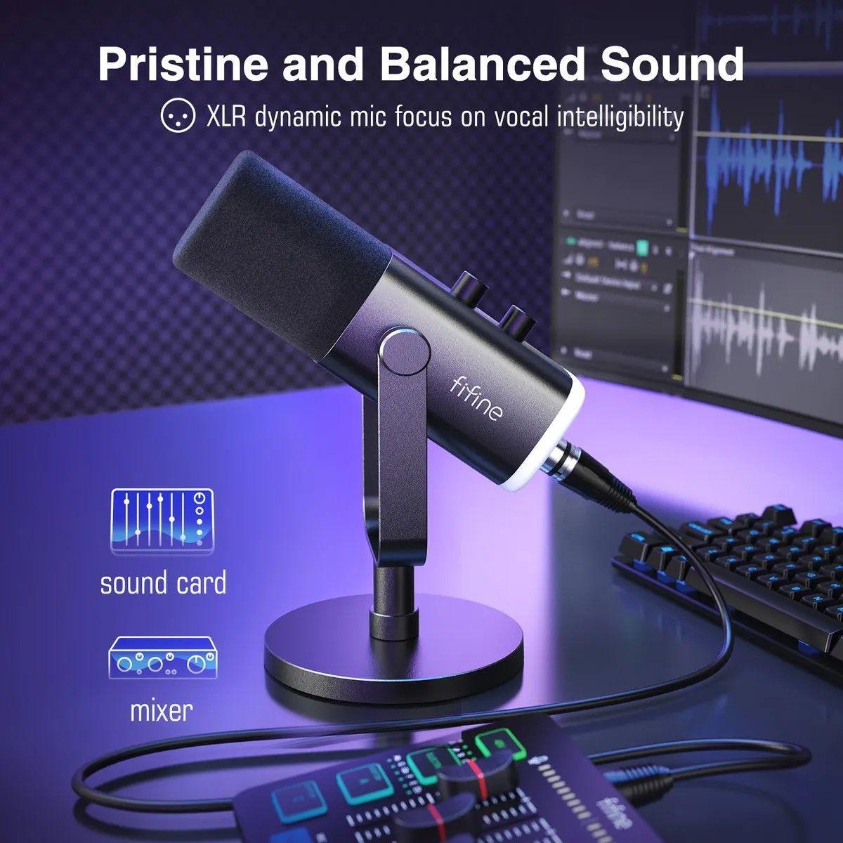 Micrófono FIFINE AM8  USB XLR  Calidad Profesional para Streaming, Podcast y Grabación-3
