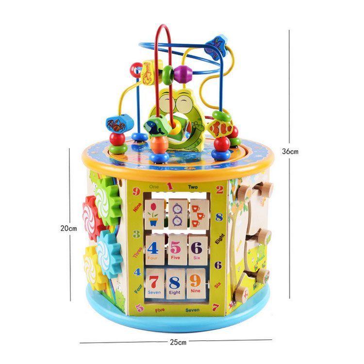 Cubo de actividad 8 en 1 de madera montessori W11B153-5