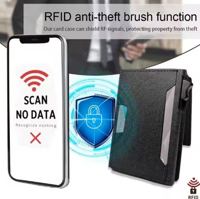 Tarjetero Asaceg A1 Negro - Cuero genuino Con Rfid Automático Negro-3