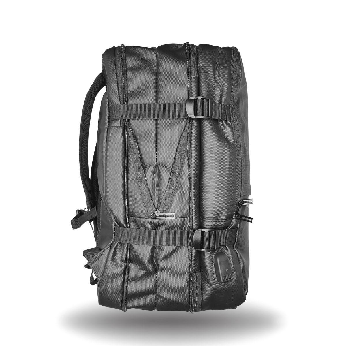 Mochila De Viaje Asaceg - Expandible 29-39l Impermeable Negro Liso-2