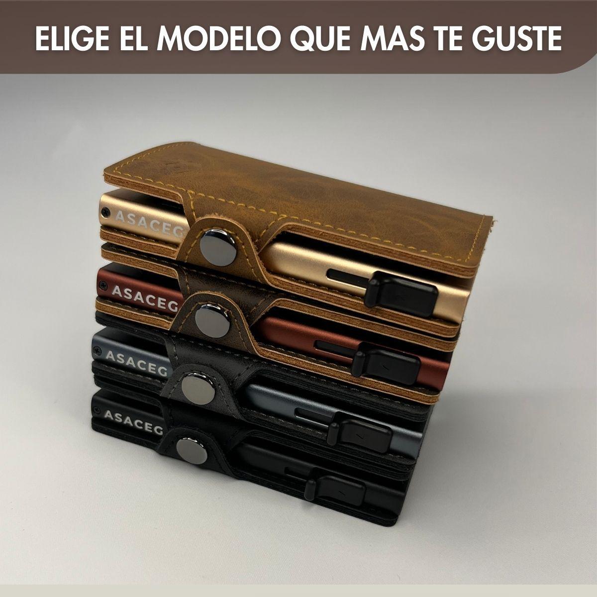 Billetera Y Tarjetero Asaceg Con Bloqueo Rfid Cuero Pu-6