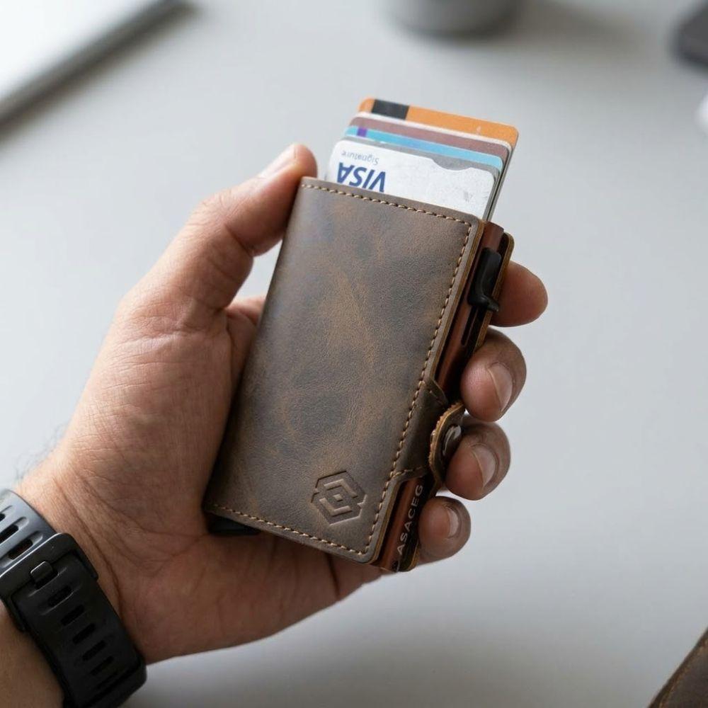 Billetera Y Tarjetero Asaceg Con Bloqueo Rfid Cuero Pu-3