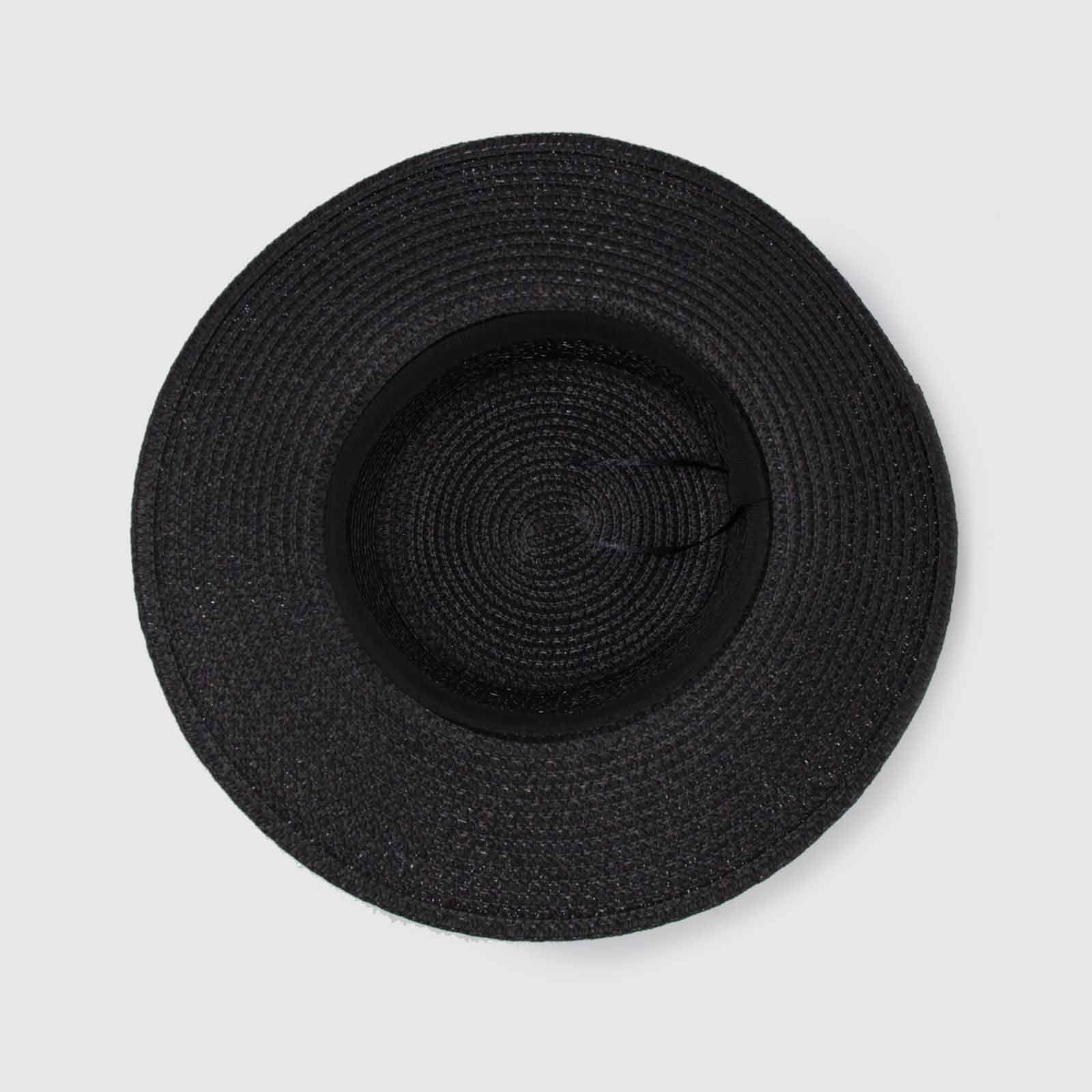 Sombrero rafia plano negro 0078NE-2