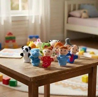 Títeres infantil para dedos 16 unidades animales/familia 00157-5