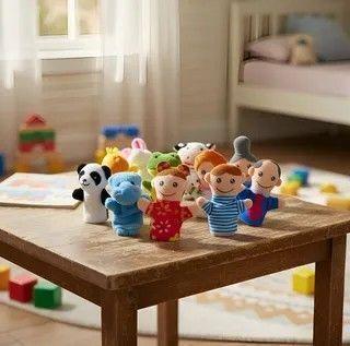 Títeres infantil para dedos 16 unidades animales/familia 00157-5