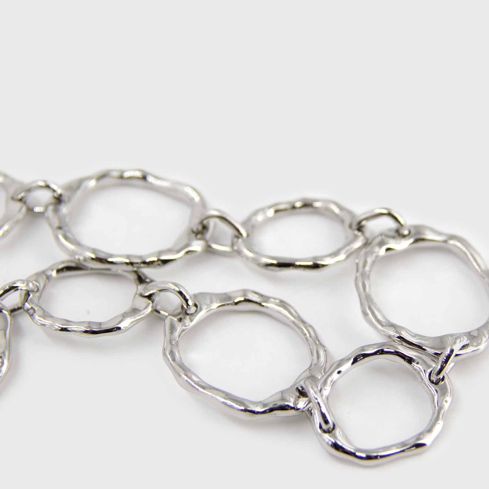Cinturón de cadena plateado argollas mujer 00178PL-1
