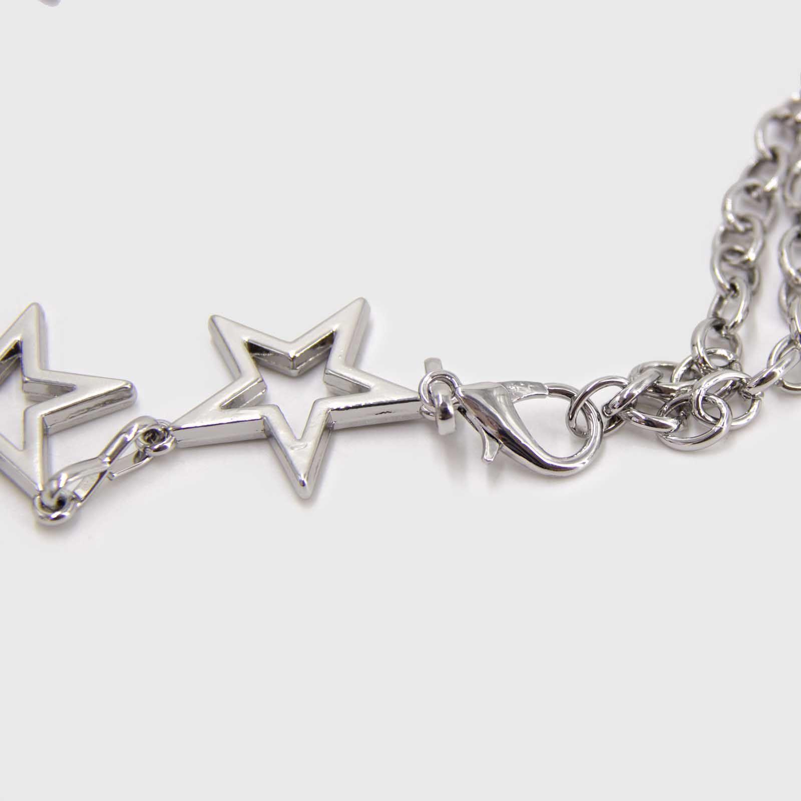 Cinturón de cadena plateado estrellas mujer 00265PL-1