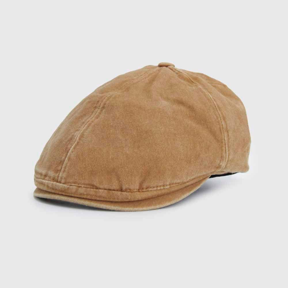 Boina hombre duckbill algodón prelavado camel 0042CM-0