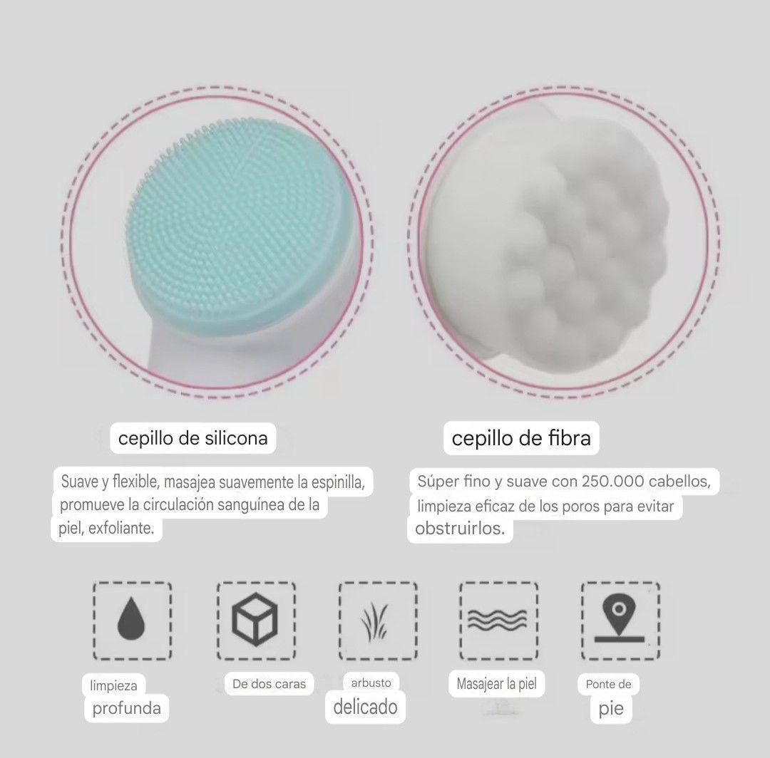 Cepillo de limpieza facial con silicona exfoliante rosado 00171RS-5