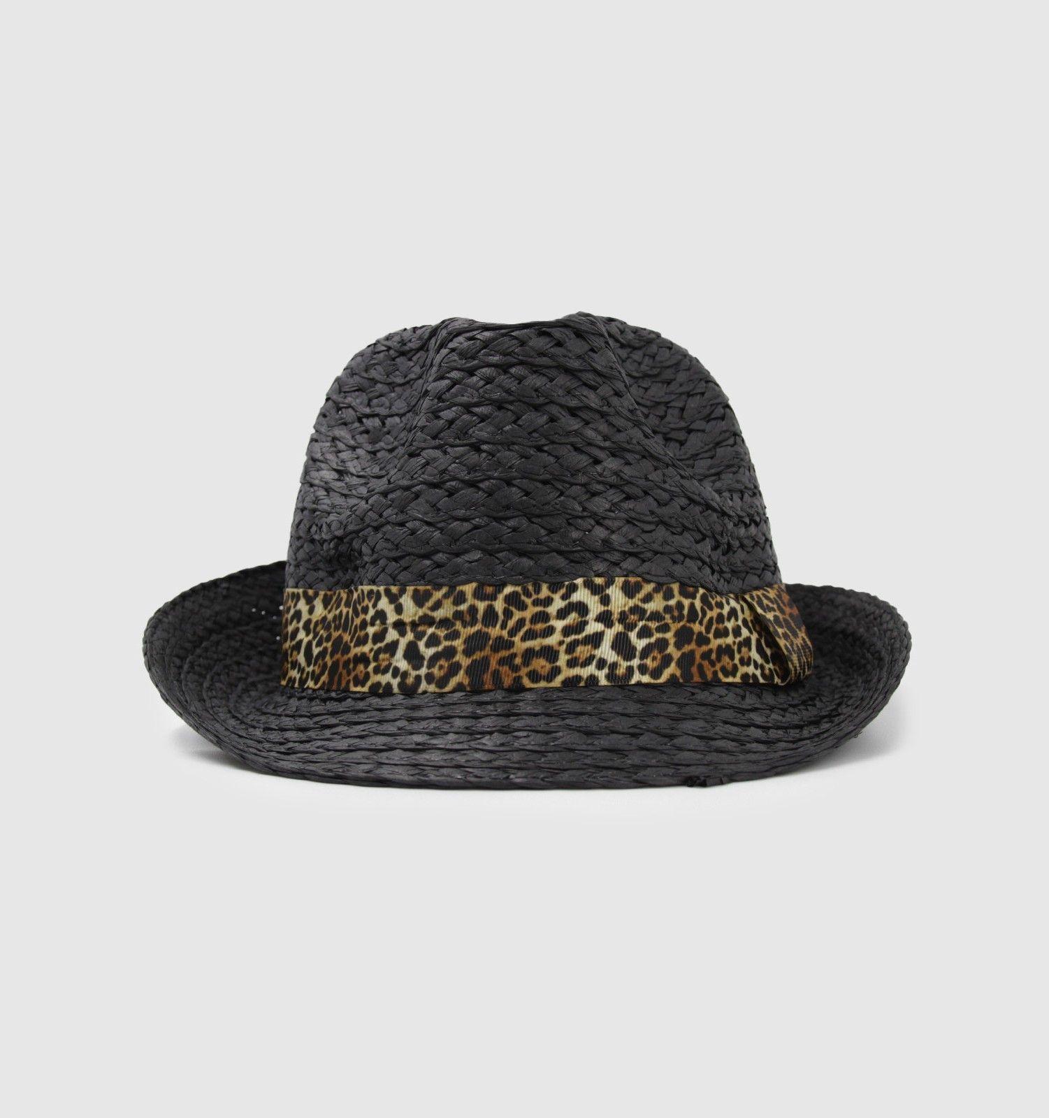 Sombrero cubano con cinta mujer animal print 00188-0