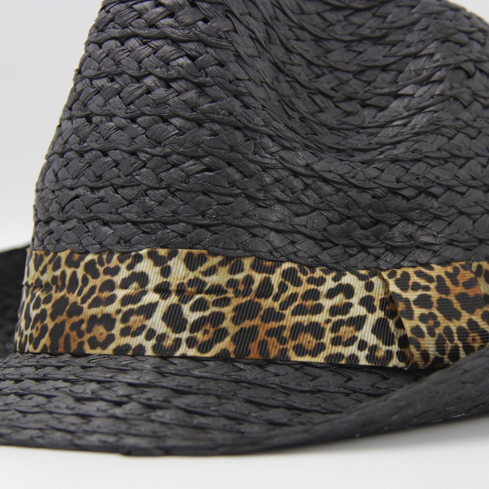 Sombrero cubano con cinta mujer animal print 00188-1