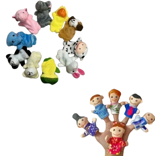 Títeres infantil para dedos 16 unidades animales/familia TE00157ANFA-1