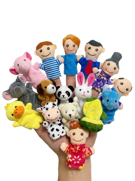 Títeres infantil para dedos 16 unidades animales/familia TE00157ANFA-2