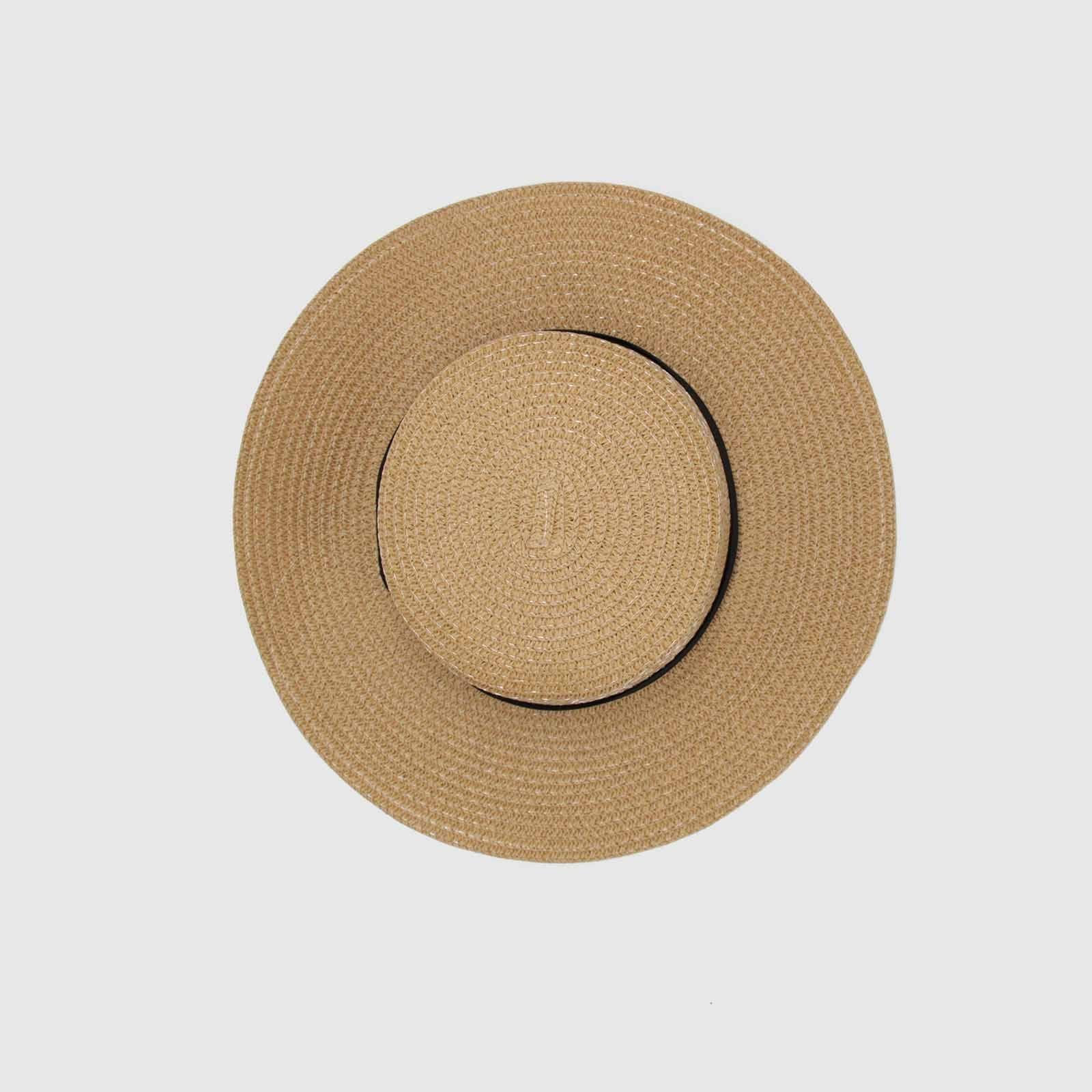 Sombrero rafia plano café 0078CA-2