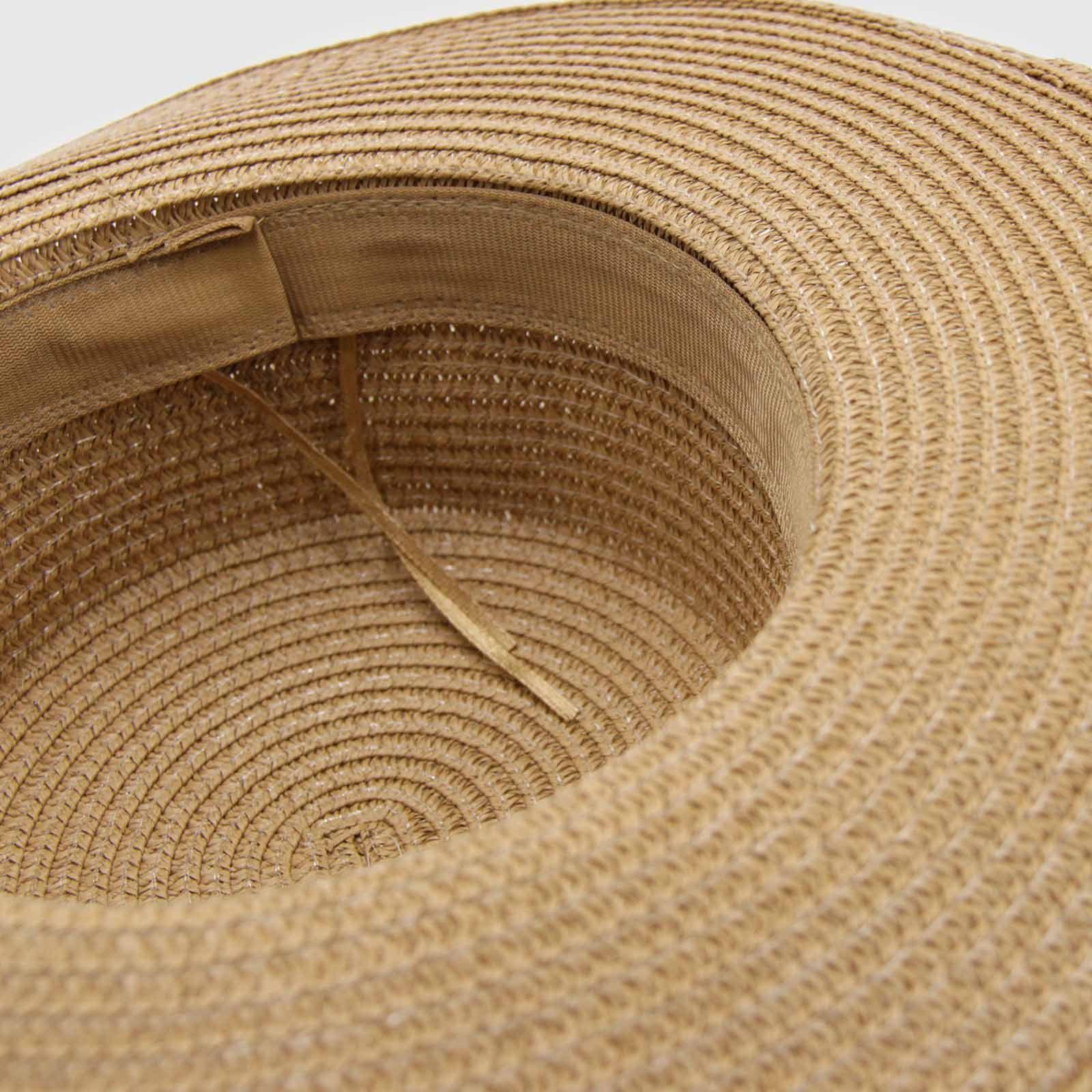 Sombrero rafia plano café 0078CA-3