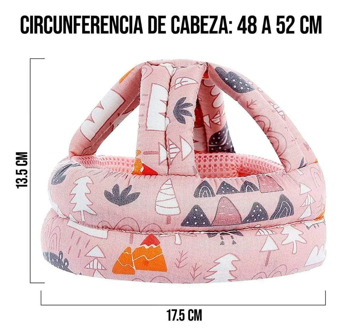 Casco gorro protector cabeza acolchado anti golpes bebé rosado 00235RS-4