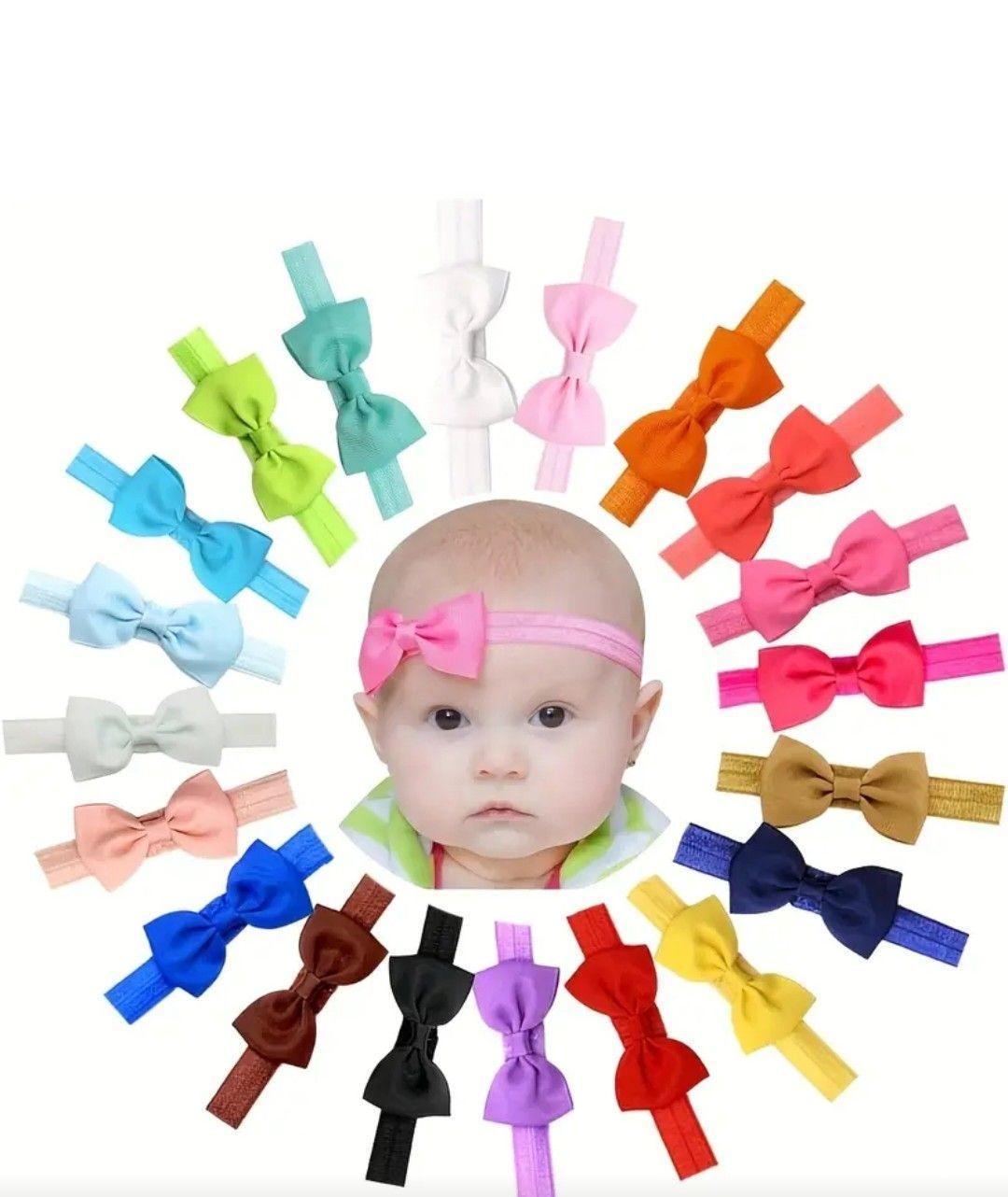 Cintillo diadema con lazo para bebe multicolor 20 unidades 00227-0