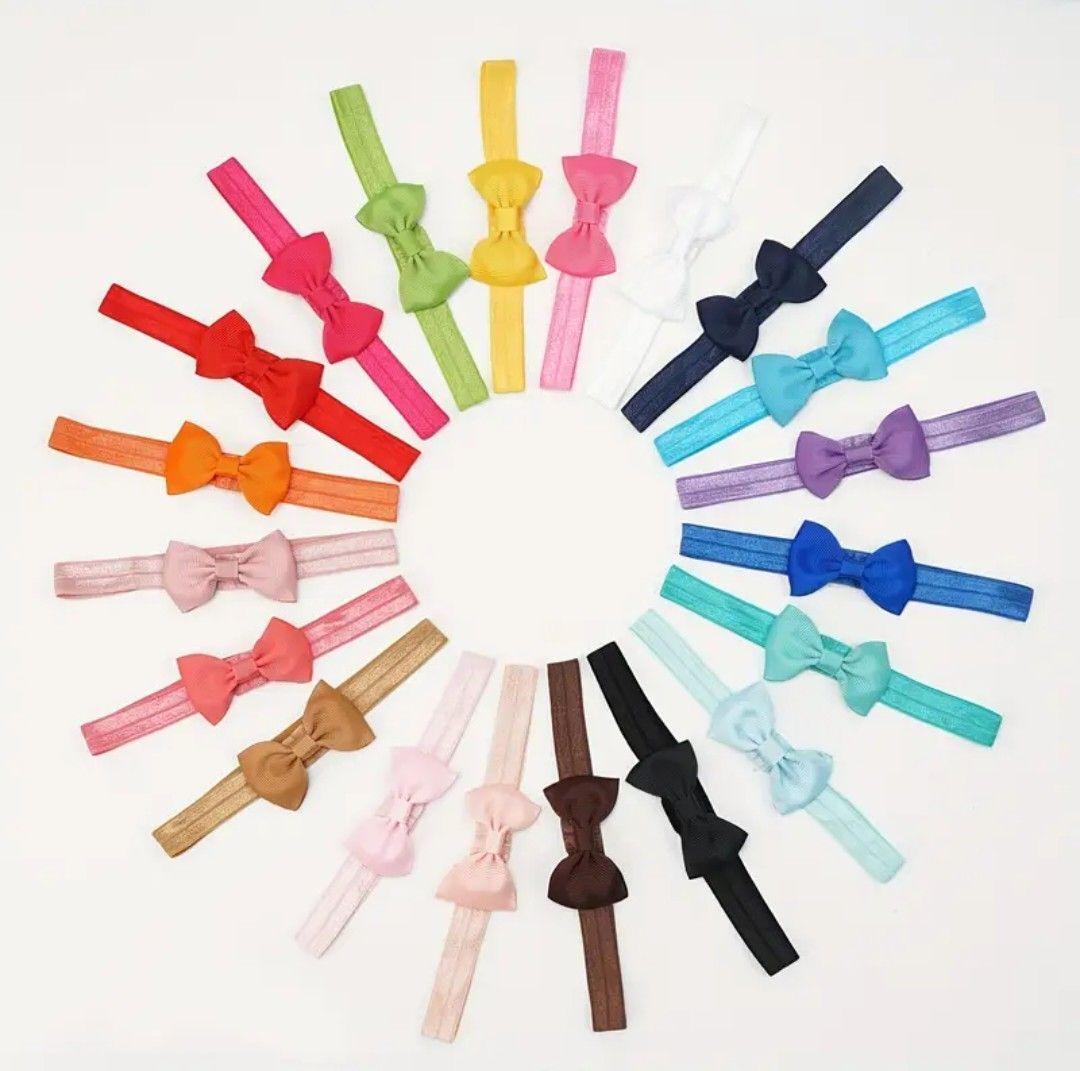 Cintillo diadema con lazo para bebe multicolor 20 unidades 00227-1