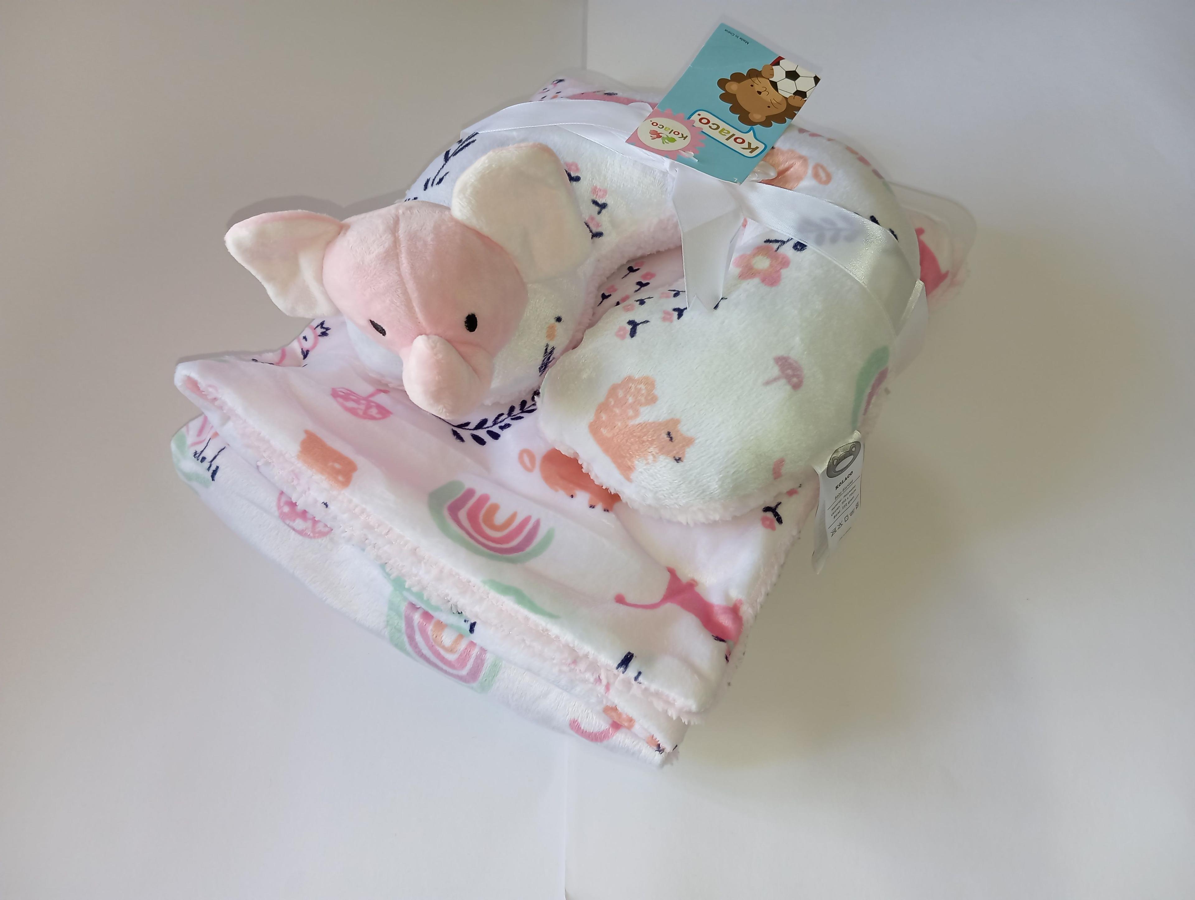 Manta para bebé con cojín de apoyo elefante 00126-1