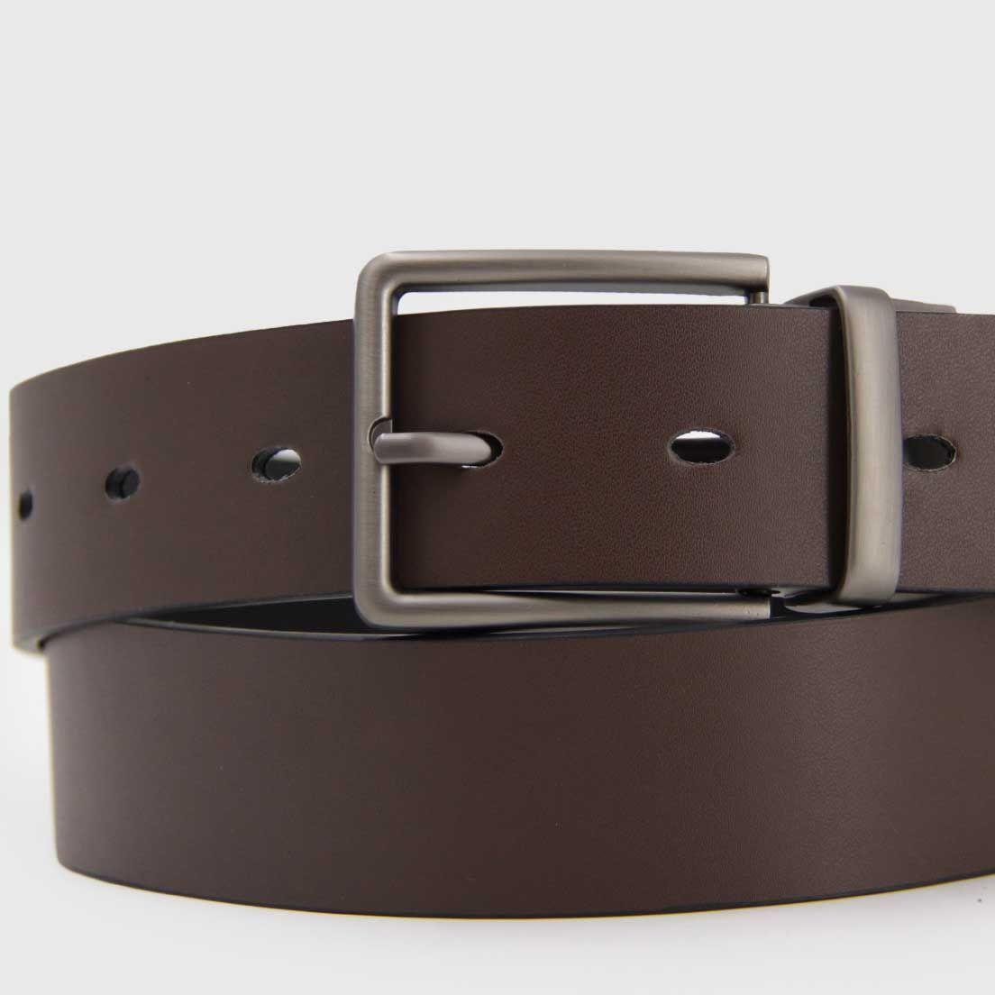 Cinturón hombre hebilla reversible café/negro 00267-2