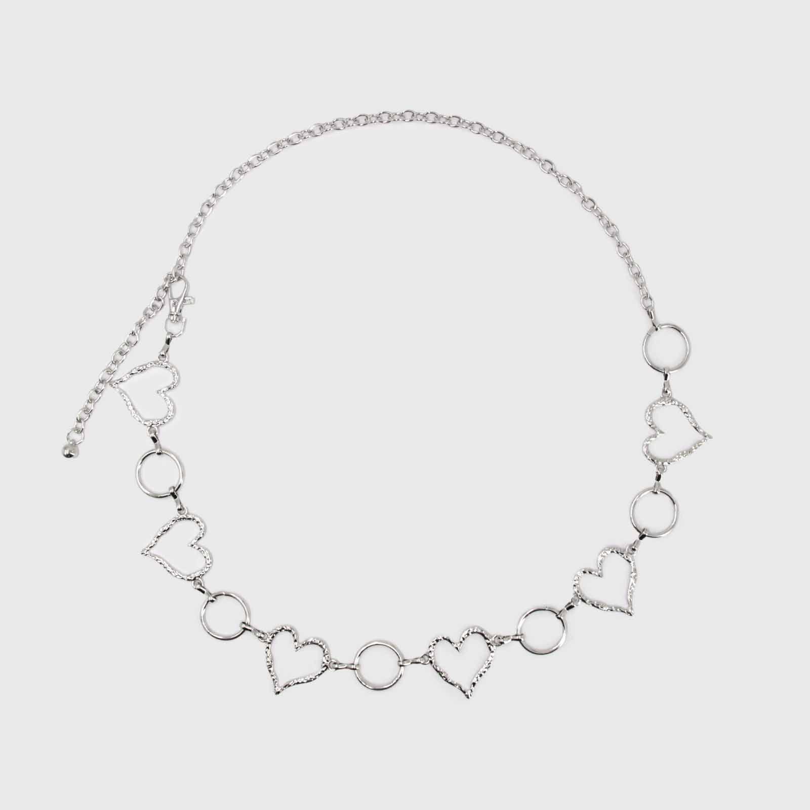 Cinturón de cadena plateado corazon mujer 00182PL-0
