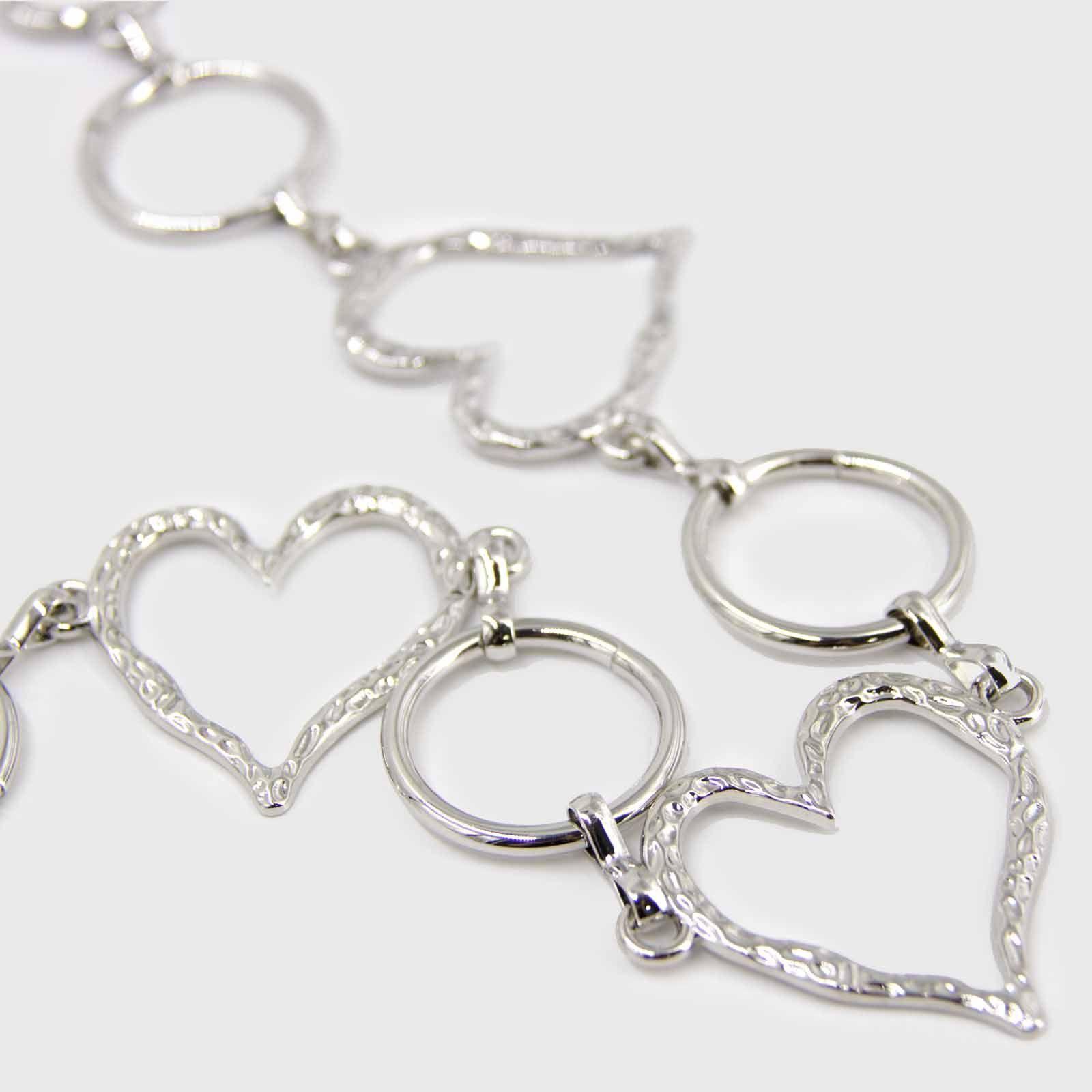 Cinturón de cadena plateado corazon mujer 00182PL-1