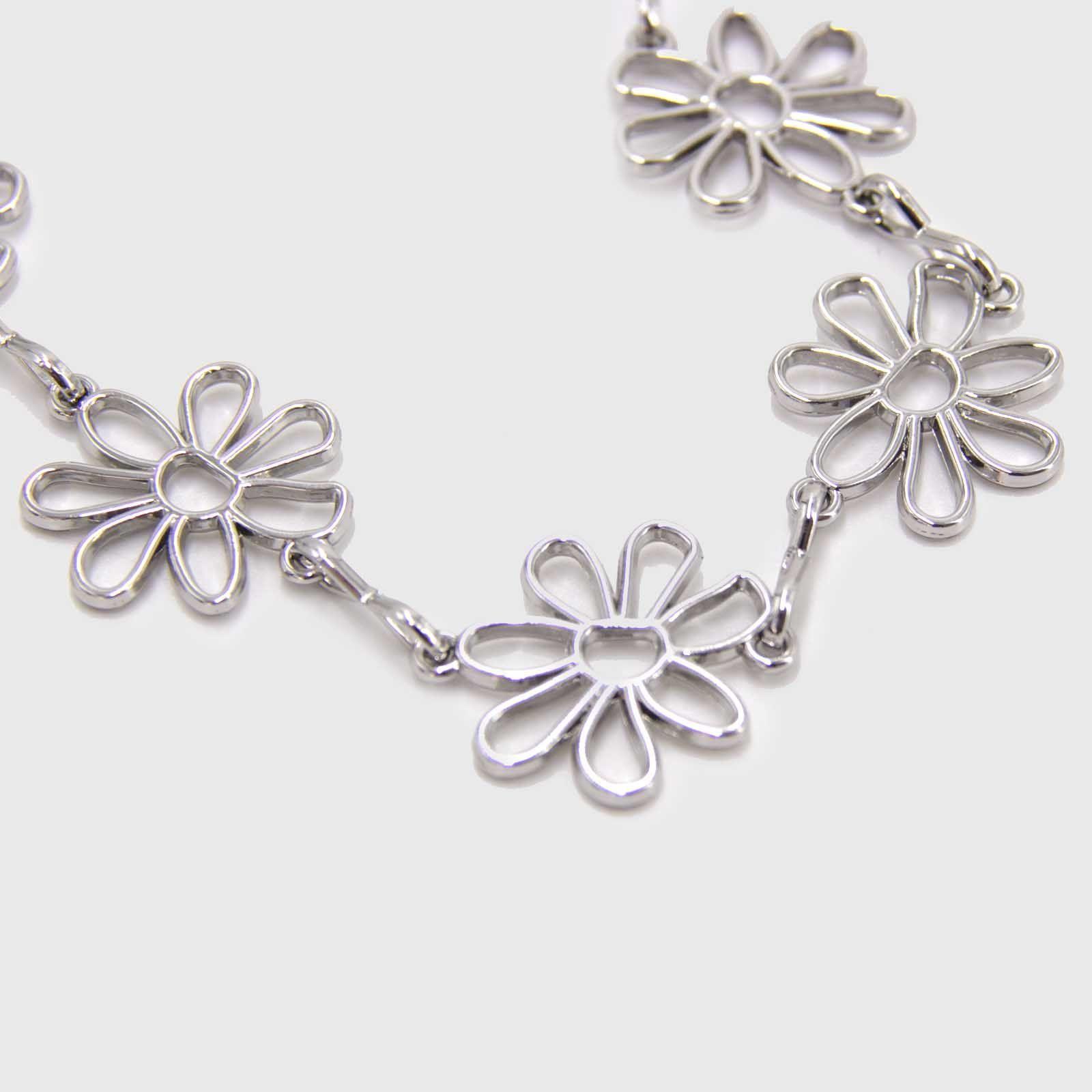 Cinturón de cadena plateado flor margarita mujer 00264PL-1