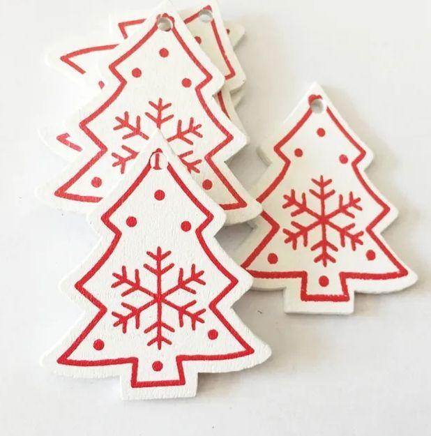 Árbol de navidad madera 10 piezas colgantes 0041-0