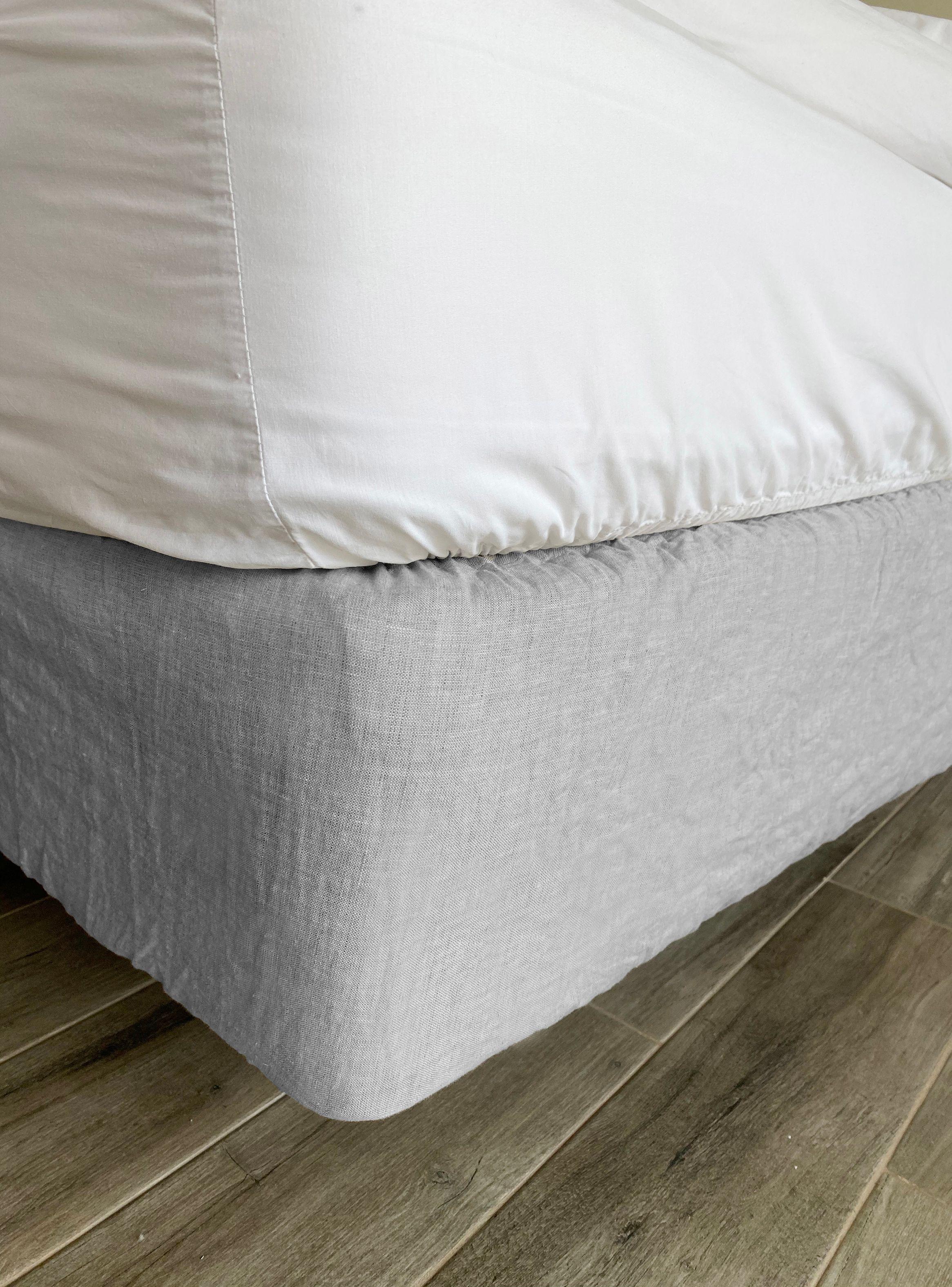 Cubre Box Spring o Faldon 2 Plazas Gris Claro-2