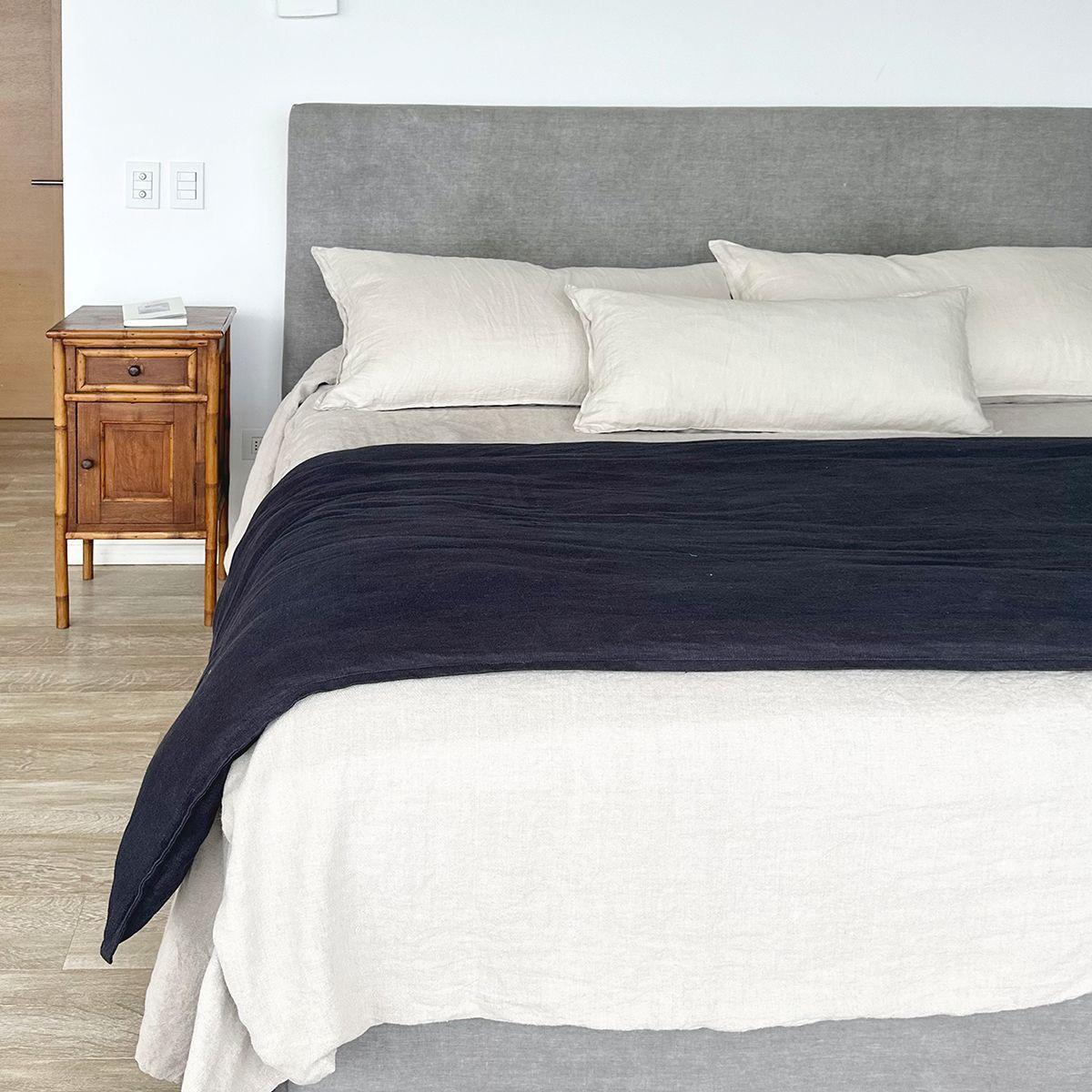 Piecera Loa XL Lino Grueso Azul-2