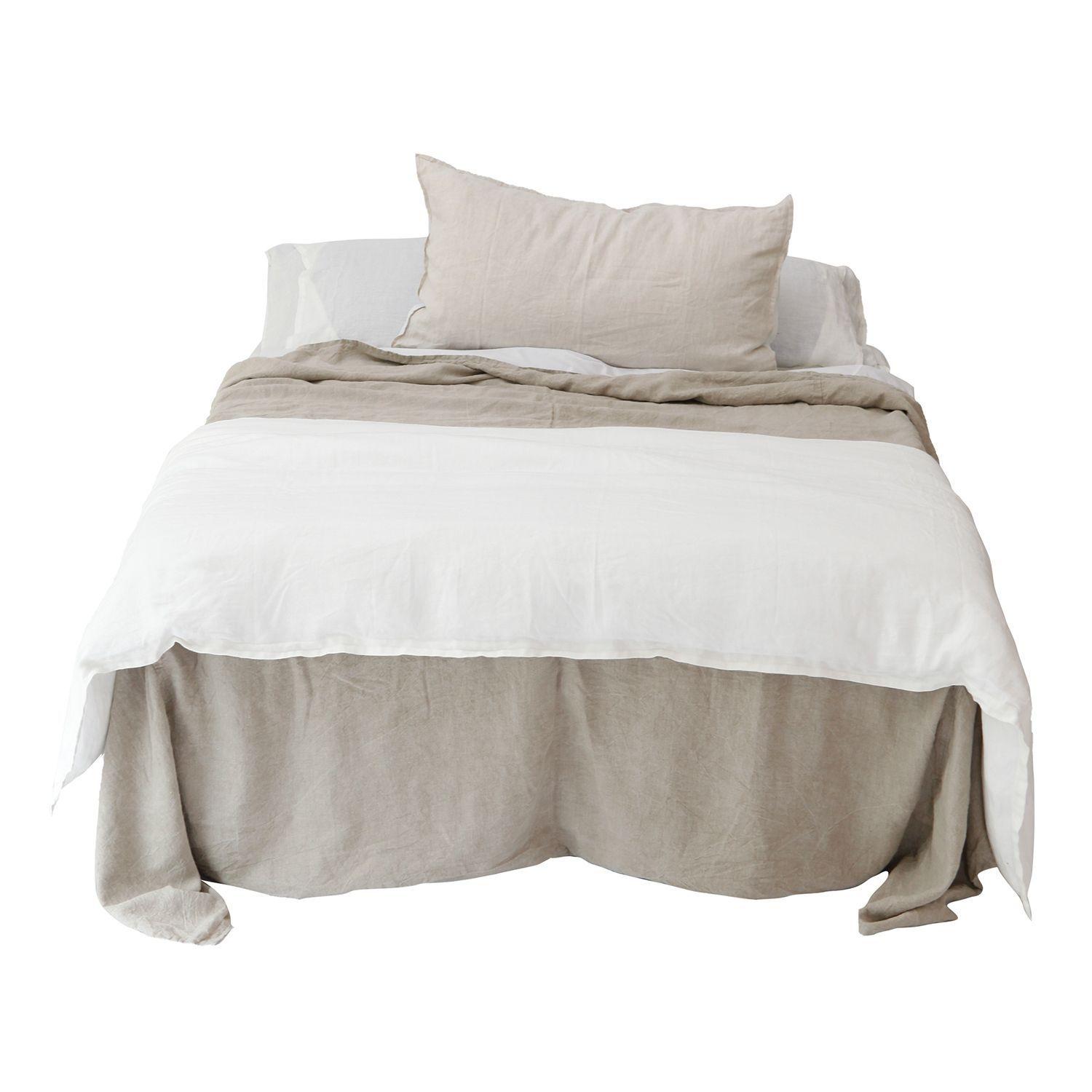 Funda de Plumón Lino Reversible Beige Blanco Super King-2