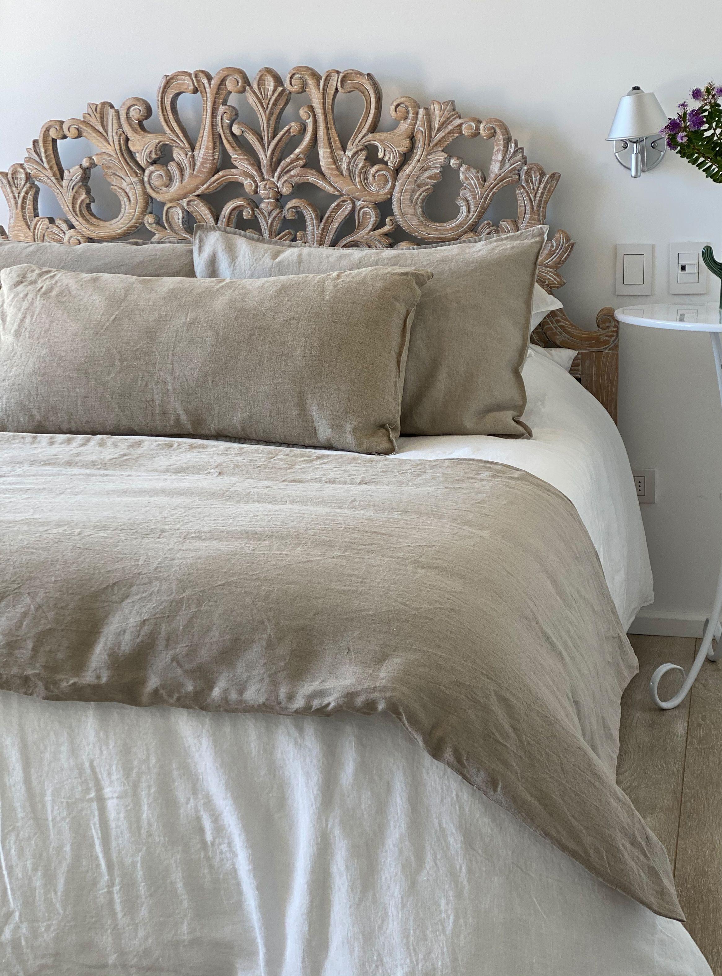 Funda de Almohada Lino - Standard 50x70 cms - Beige Lino - Naturalino-2