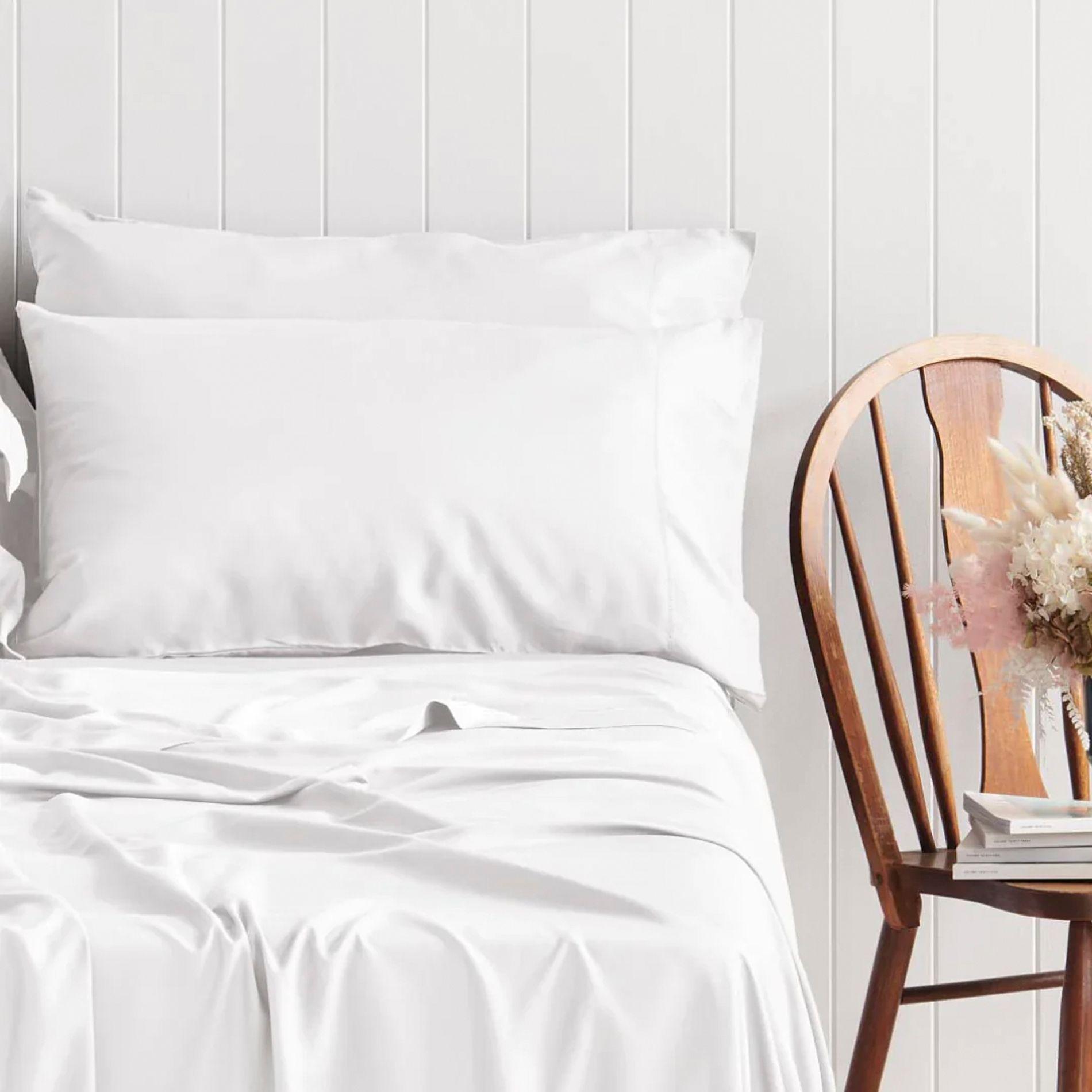 Set Sábanas Bambú 1,5 Plaza Blanco-3