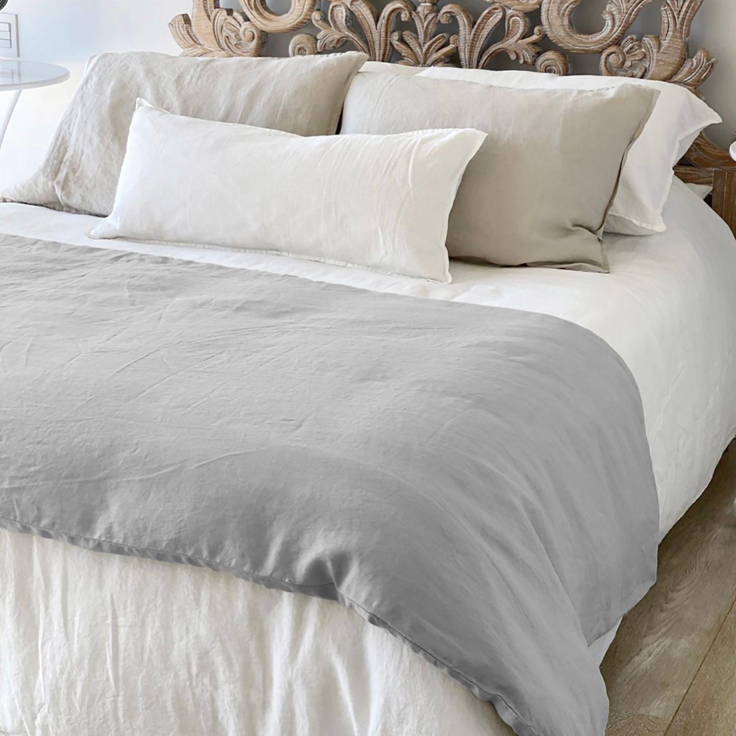 Funda de Plumón Lino Grueso King Blanco-2