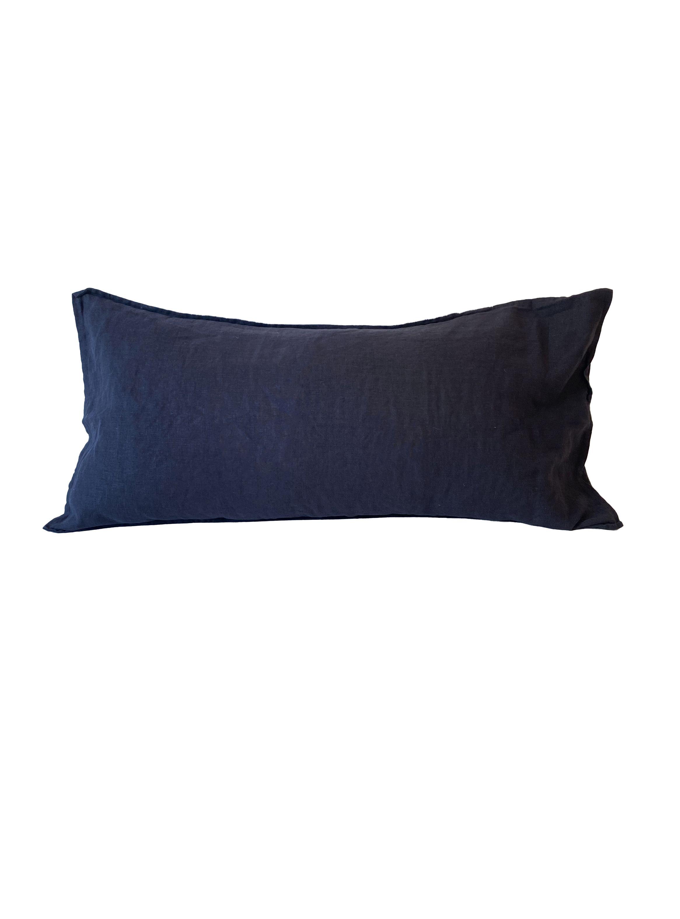 Funda Cojín Mayo 45x100 Lino Grueso Azul-0