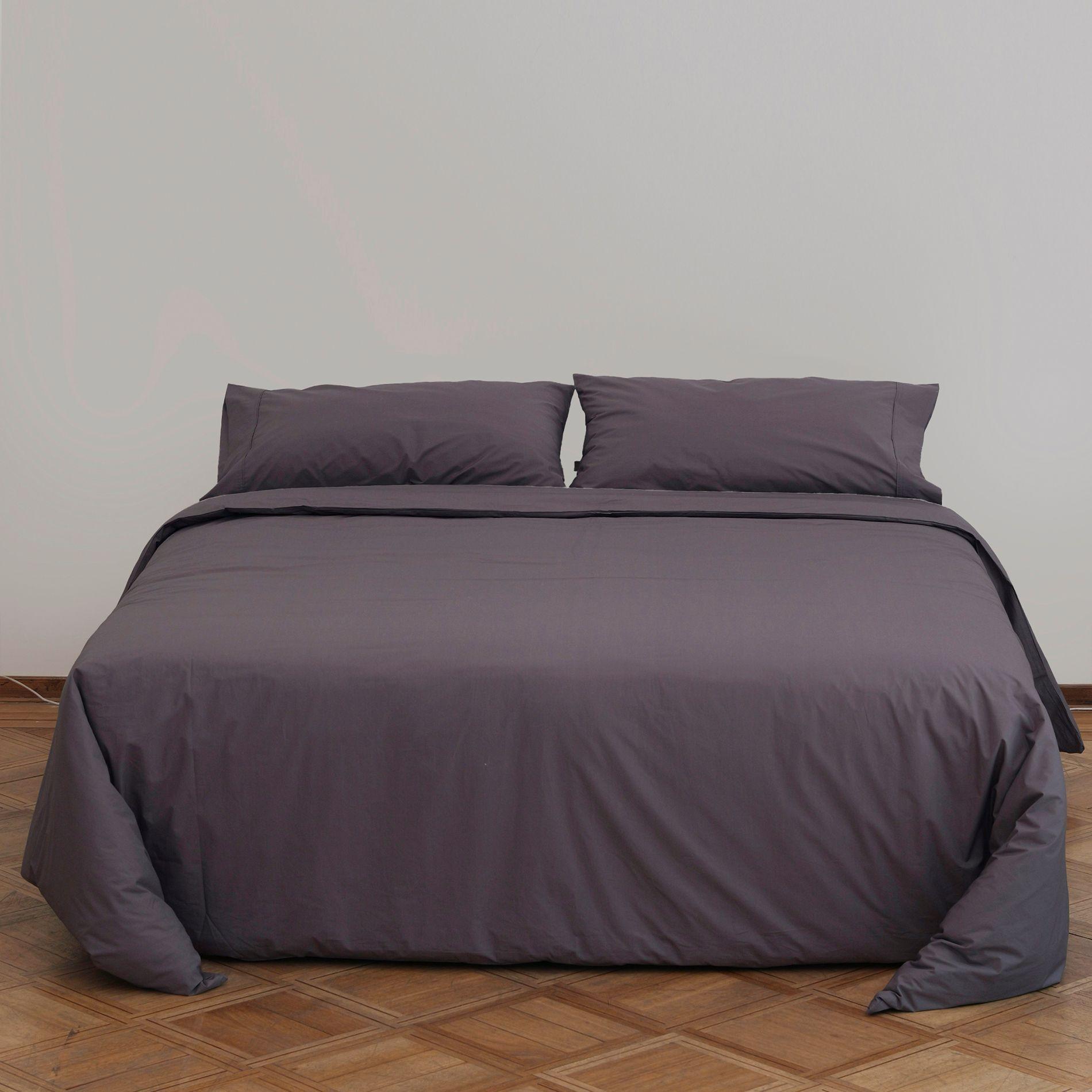 Funda Plumón Percal Super King Gris Oscuro-4