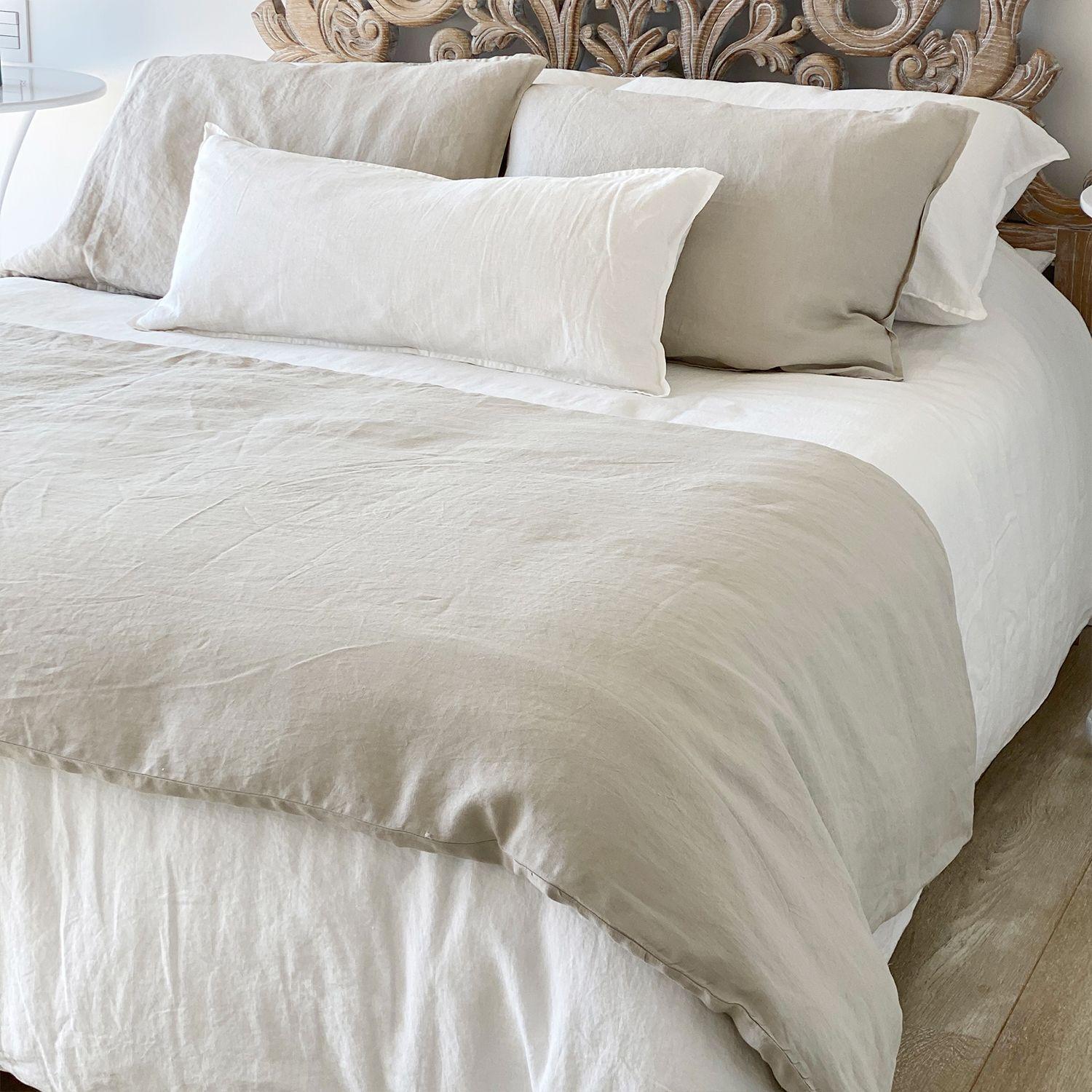 Funda Plumón Lino 2 Plazas Blanco-2