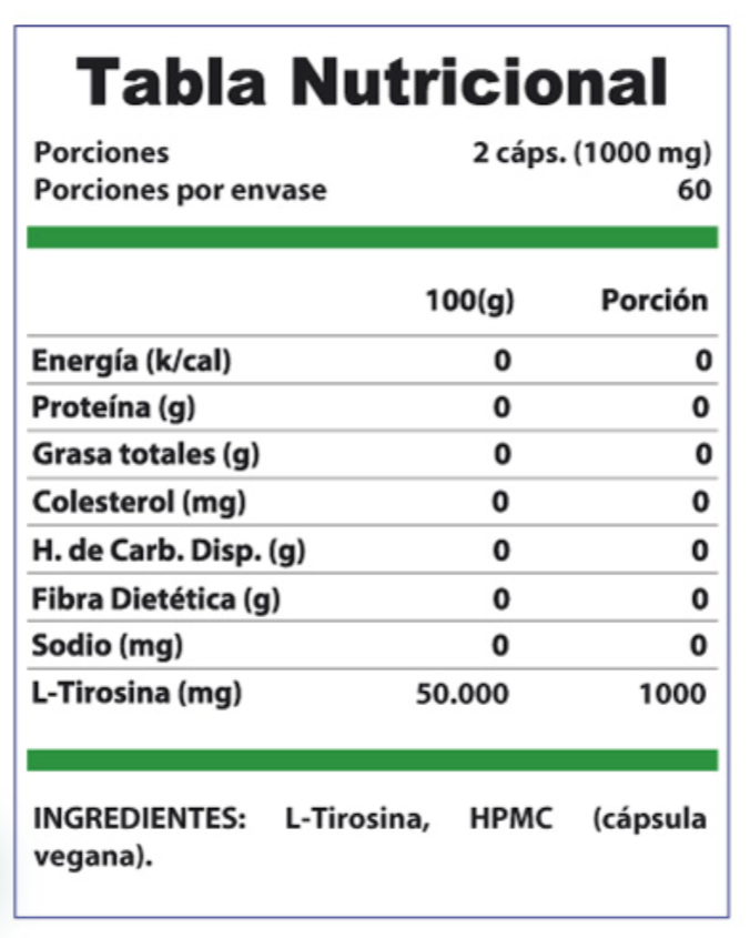 L Tirosina 120 Capsulas 1 Frasco Winkler.-1