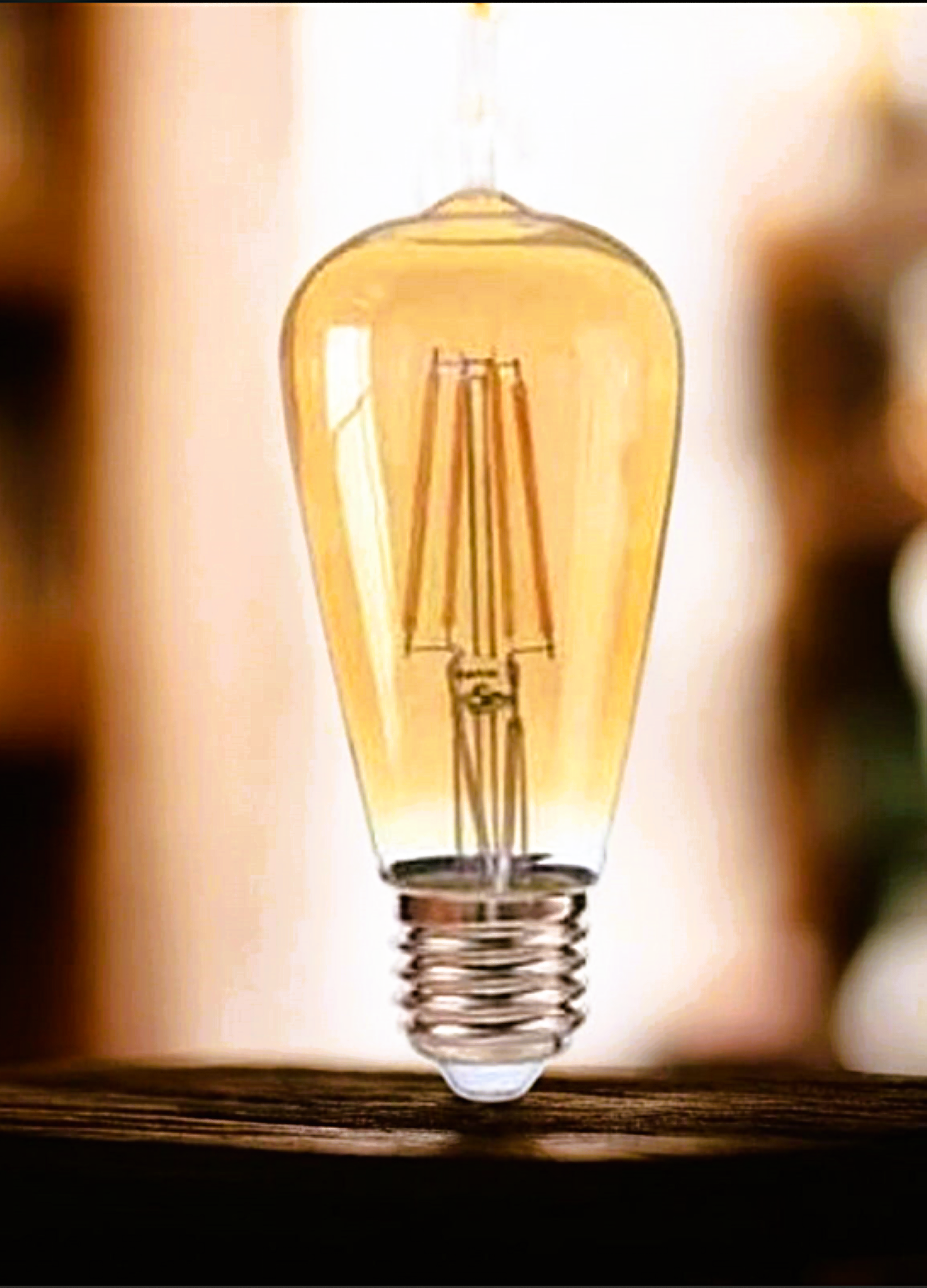 Pack 5 Ampolletas Led St64 E27 8w 2700k-2