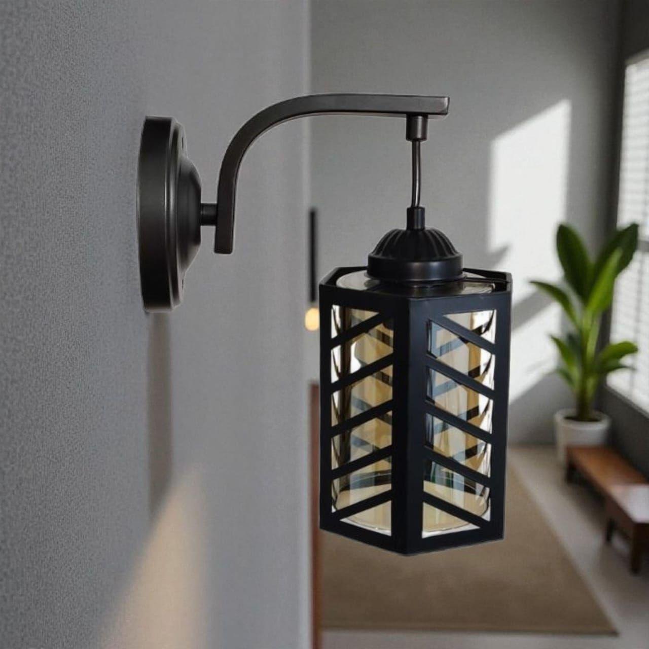 APLIQUE MODERNO HIERRO Y VIDRIO PORTA AMPOLLETA E27-3